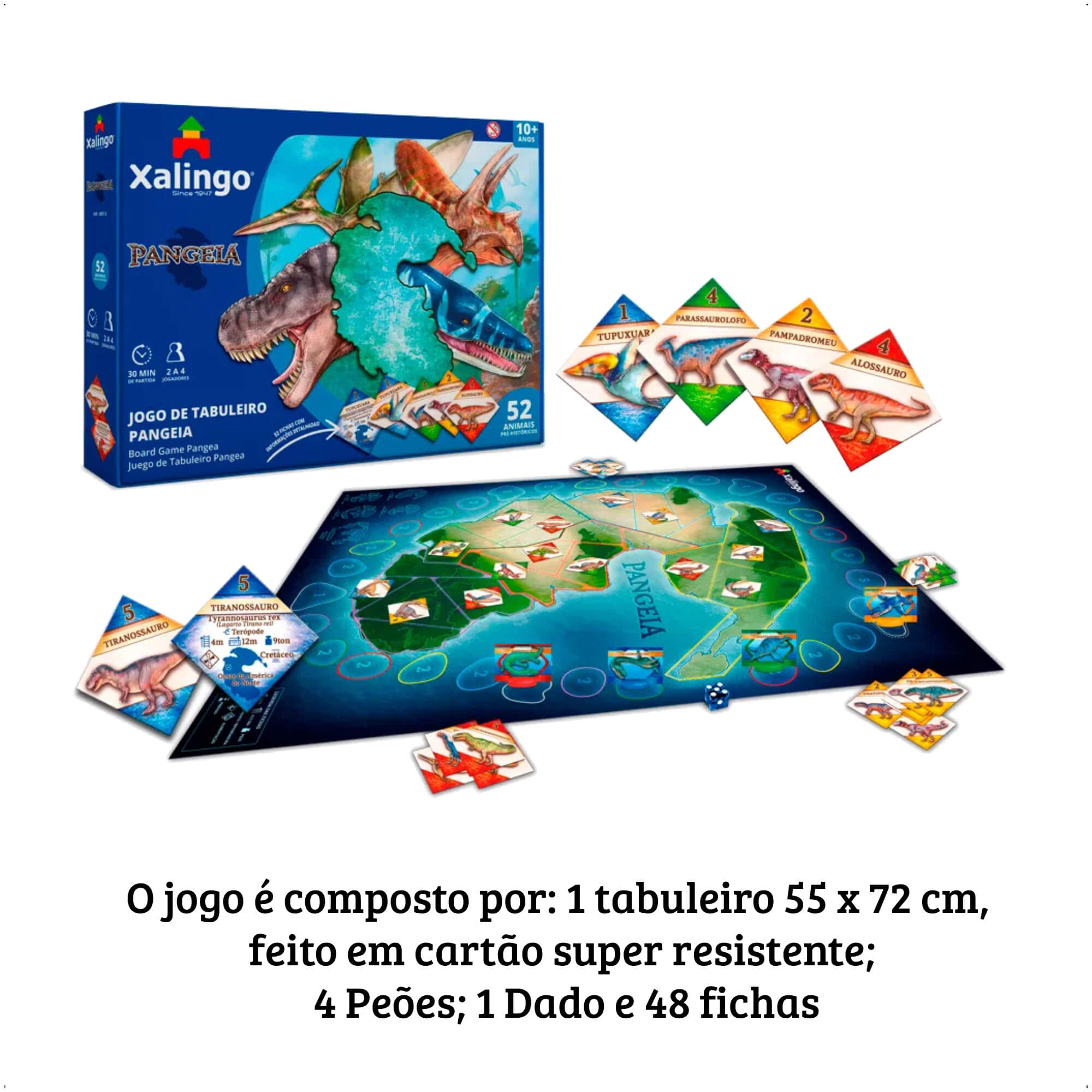 Brinquedo Jogo de Tabuleiro Pangeia Com 55 Peças A partir dos 10 anos - Xalingo 60576