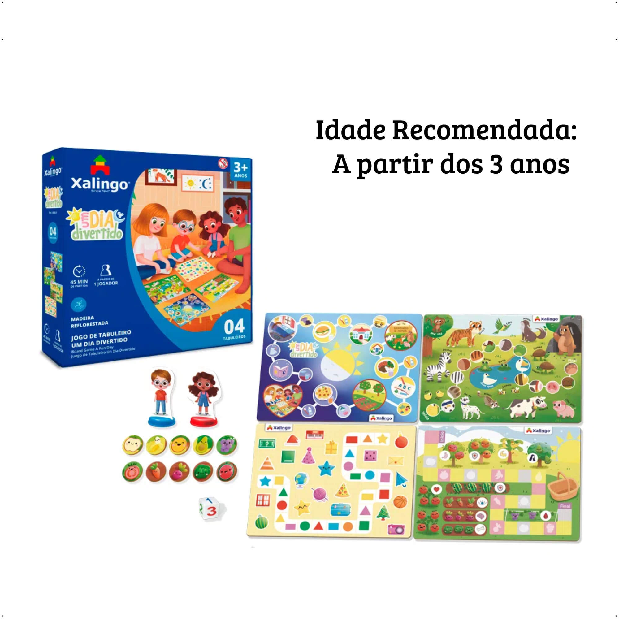 Brinquedo Jogo de Tabuleiro Um Dia Divertido Desenvolve a Criatividade - Xalingo 60609