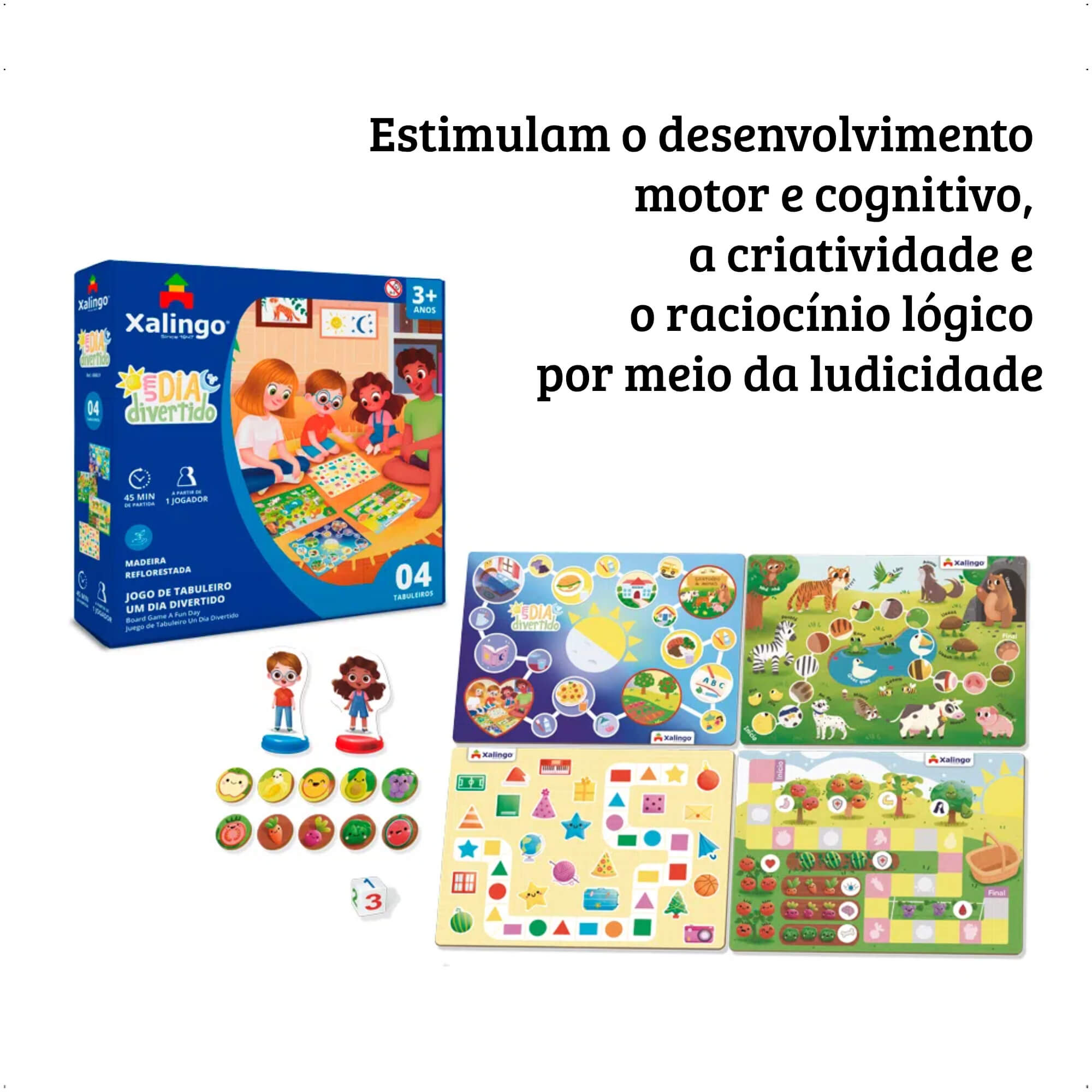 Brinquedo Jogo de Tabuleiro Um Dia Divertido Desenvolve a Criatividade - Xalingo 60609
