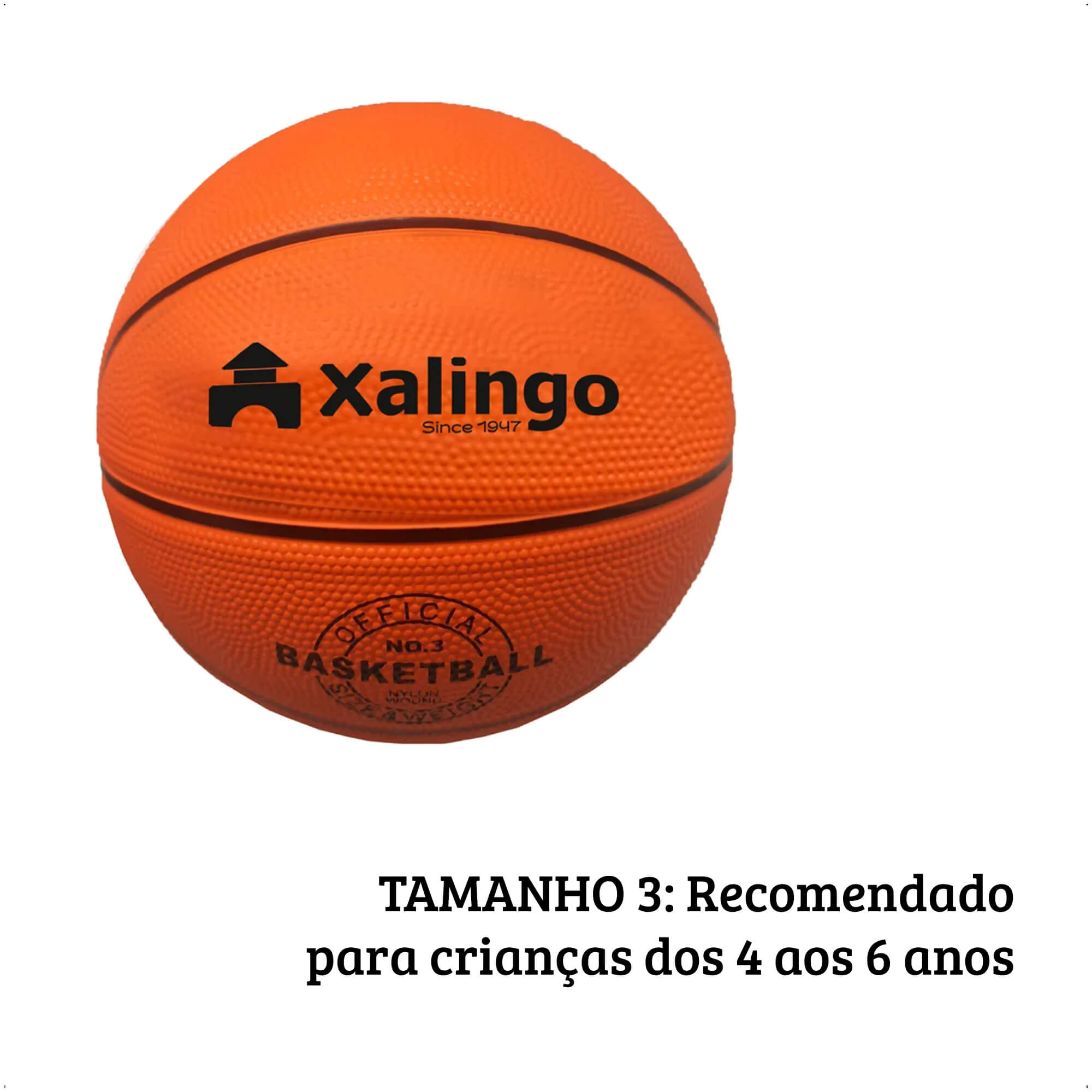 Bola de Basquete Infantil Oficial Tamanho 3 Indicado para 4 aos 6 anos - Xalingo 28687