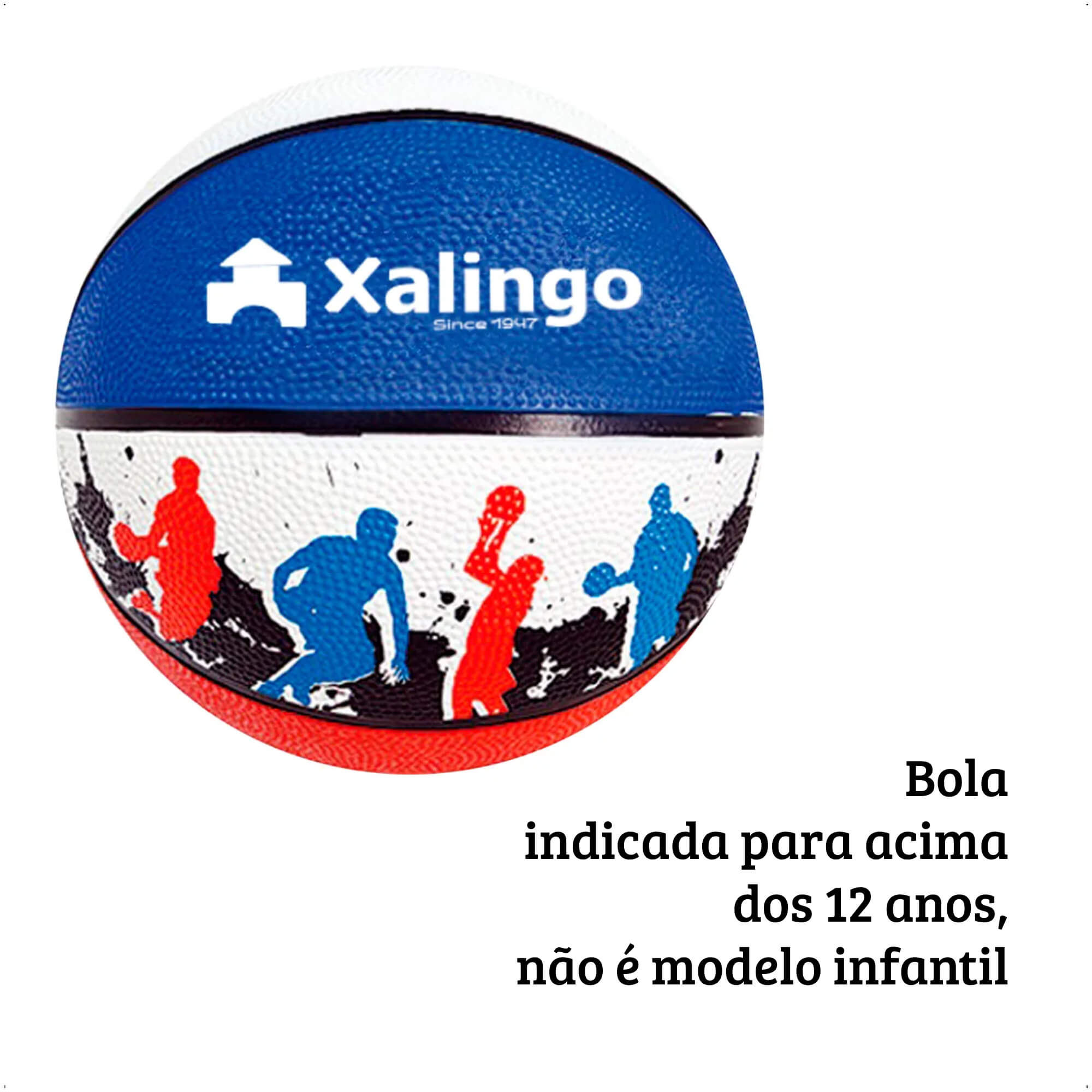 Bola De Basquete Adulto Oficial Tamanho 7 Colorida Indicado para 12 anos ou mais - Xalingo 28665