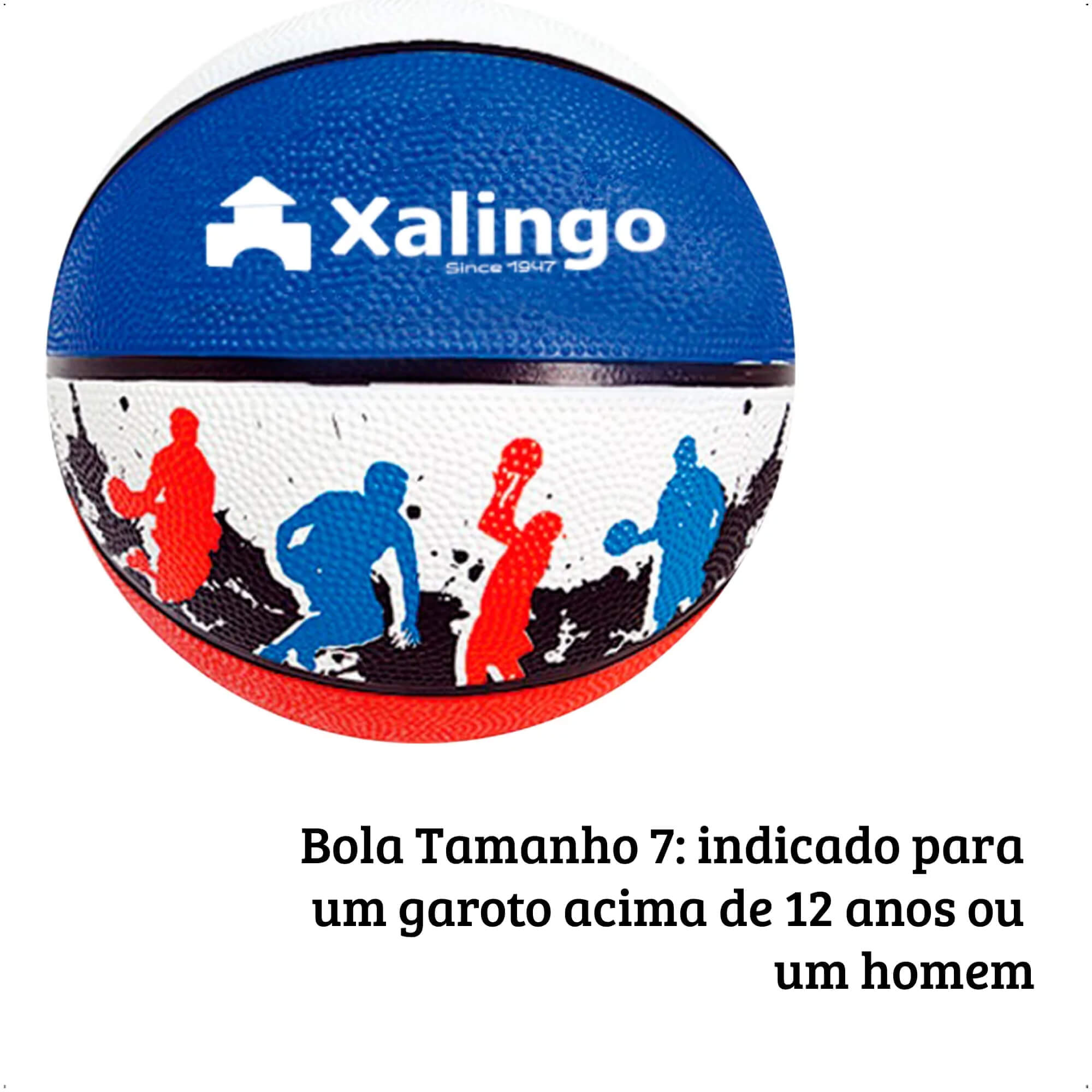 Bola De Basquete Adulto Oficial Tamanho 7 Colorida Indicado para 12 anos ou mais - Xalingo 28665