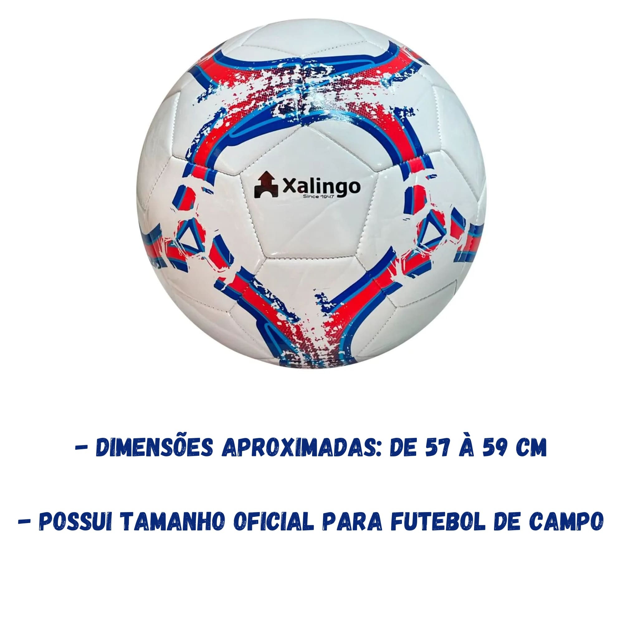 Bola de Futebol N° 3 Oficial 57 à 59cm PVC Recomendada para Uso Infantil Xalingo -  28709