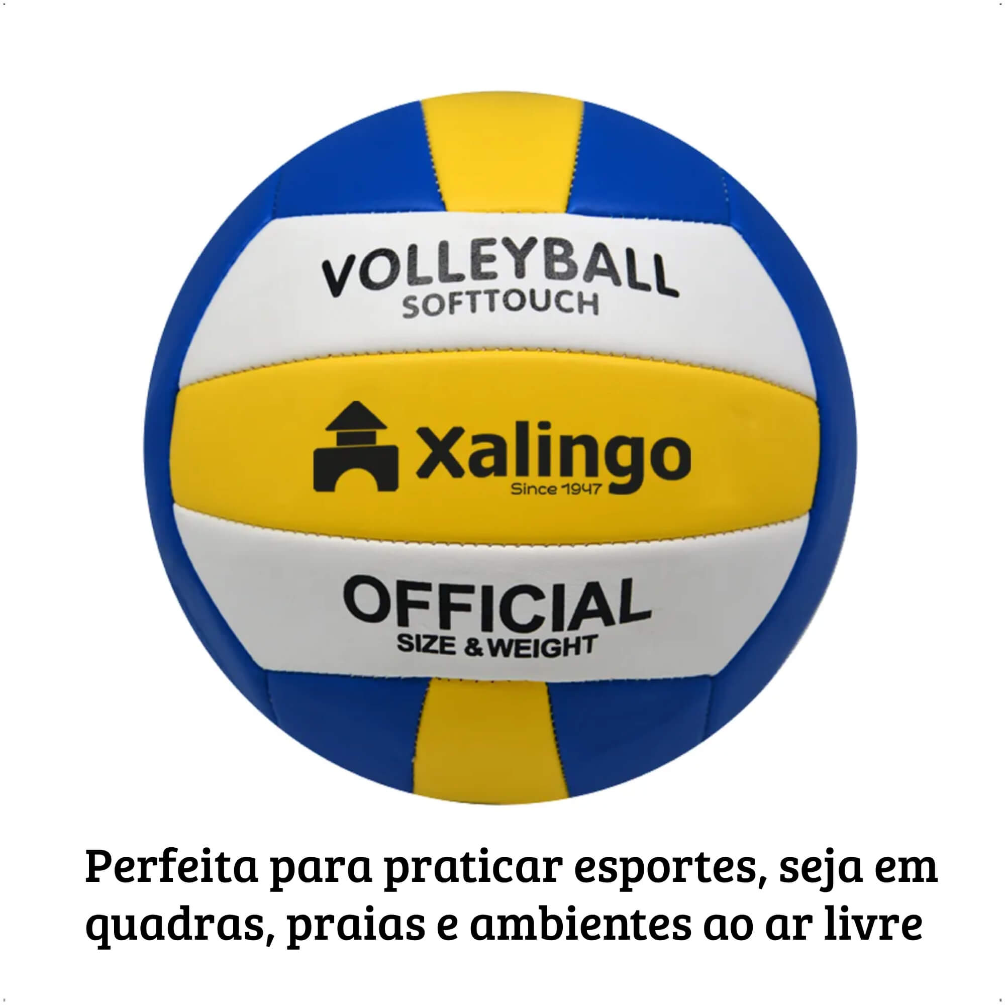 Bola de Vôlei Oficial Resistente e com Toque Macio para Crianças e Adultos Xalingo - 28632