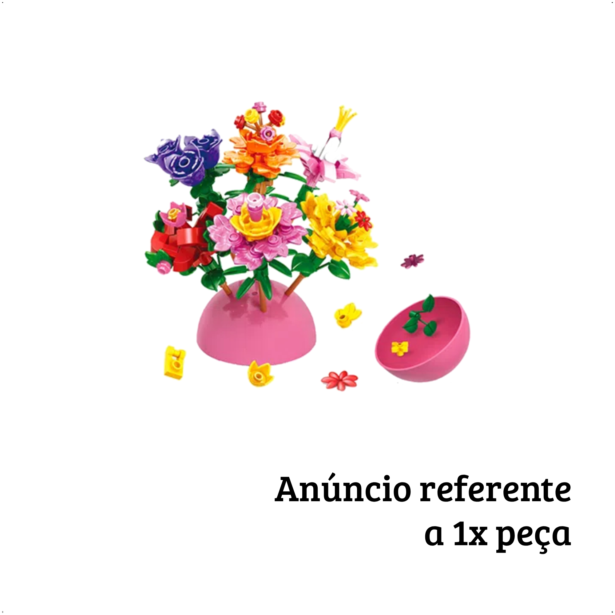 Brinquedo Blocos de Montar Mundo Encantado - Buque De Flores Surpresa 1 Peça - Xalingo 28498