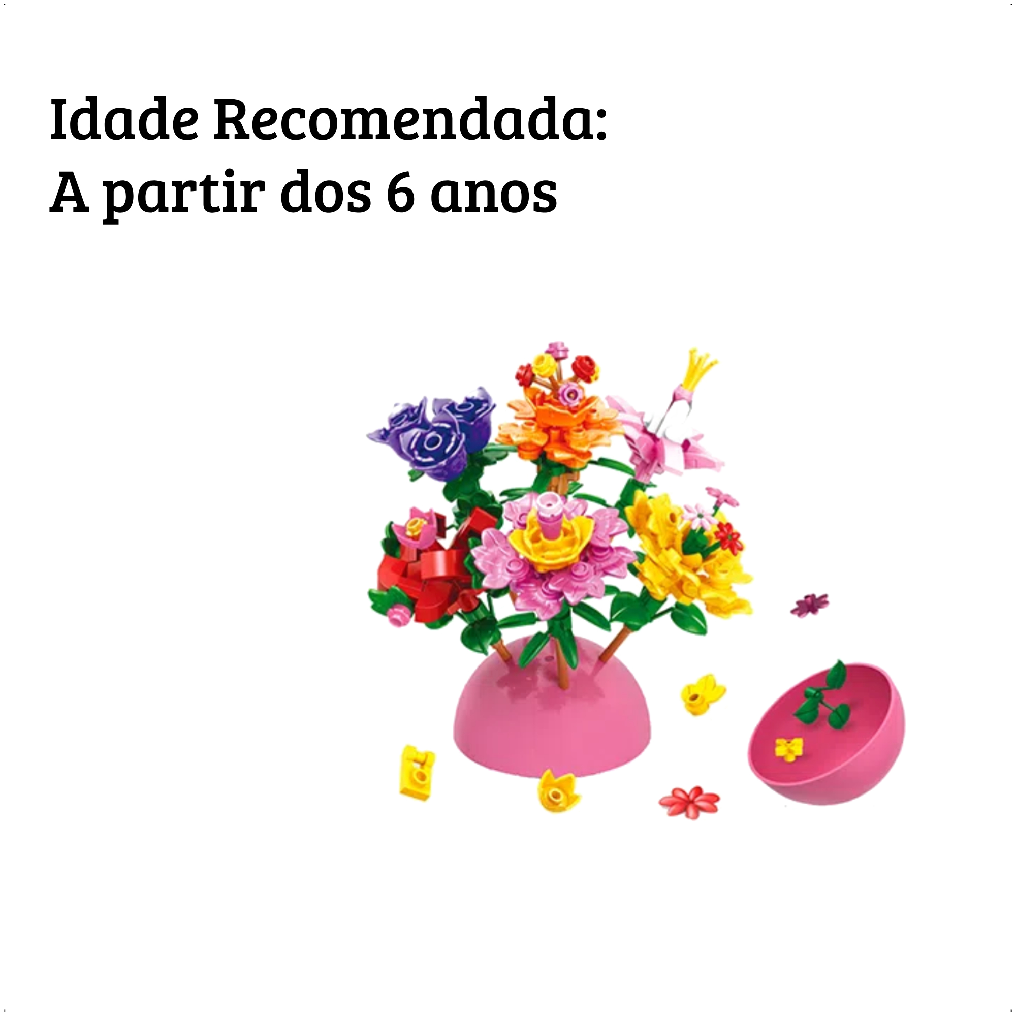Brinquedo Blocos de Montar Mundo Encantado - Buque De Flores Surpresa 1 Peça - Xalingo 28498