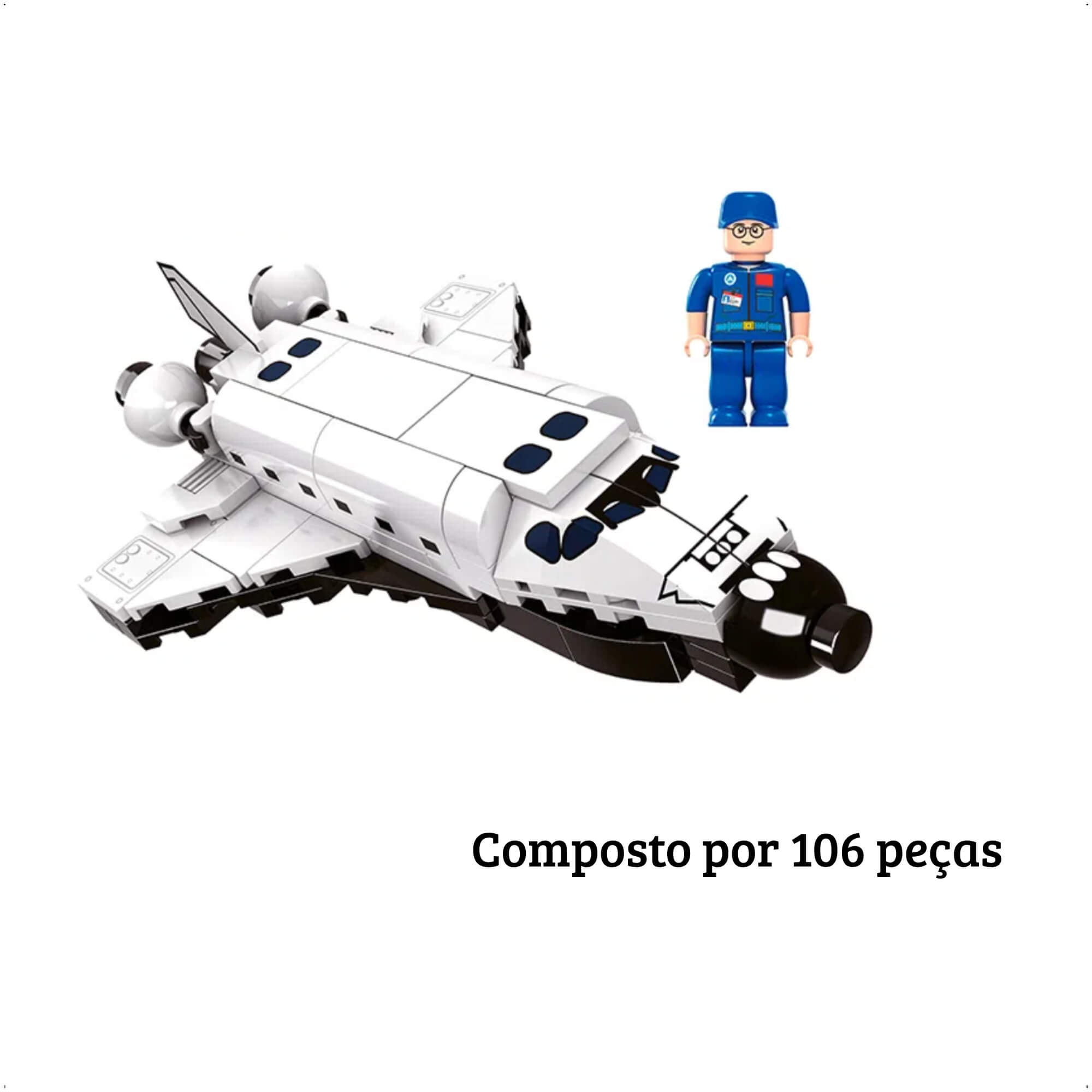 Brinquedo Blocos de Montar Quadrante X Nave Espacial 106 Peças Xalingo - 28509