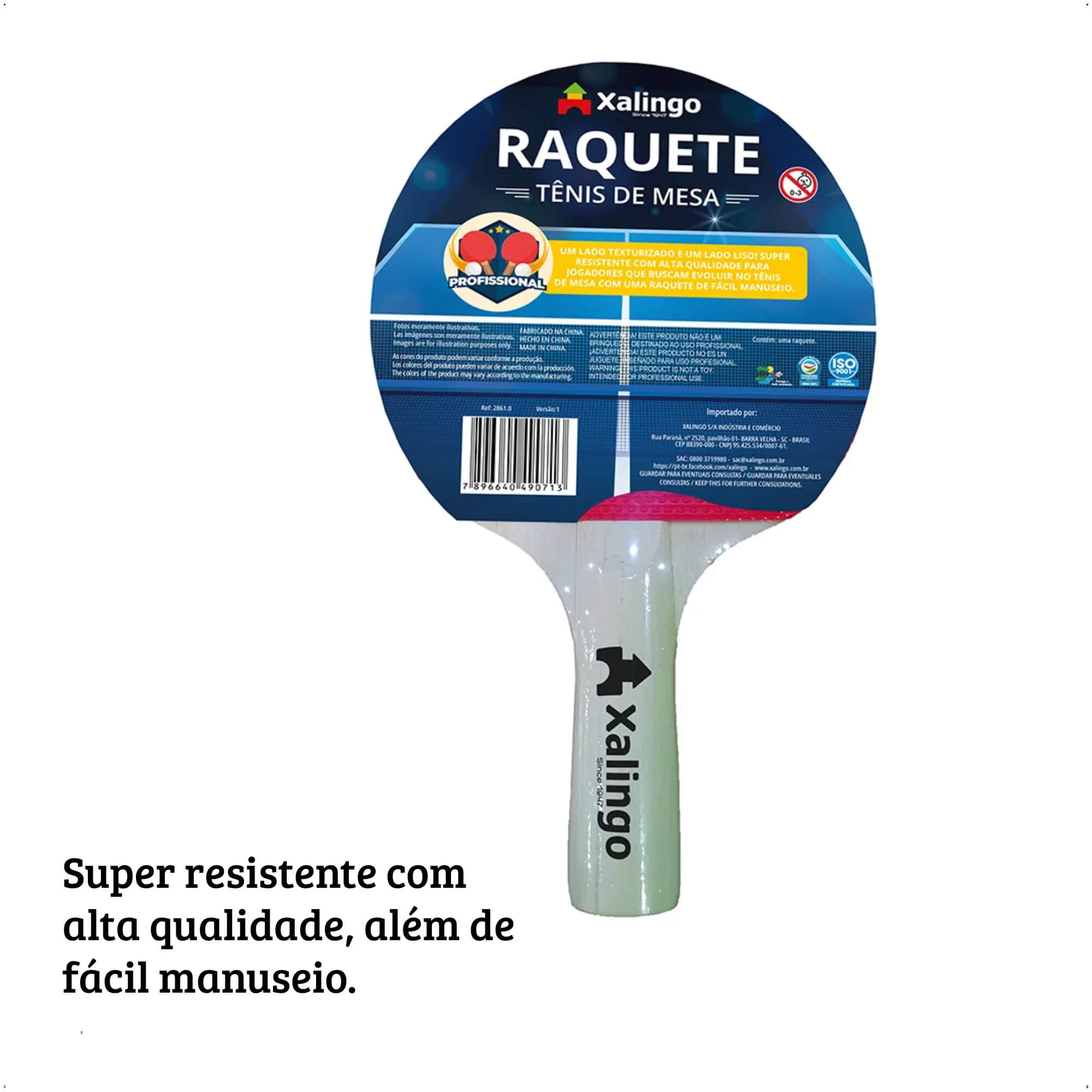 Raquete Para Tênis De Mesa / Ping Pong Lado Liso Lado Texturizado Fácil Manuseio - Xalingo 28610