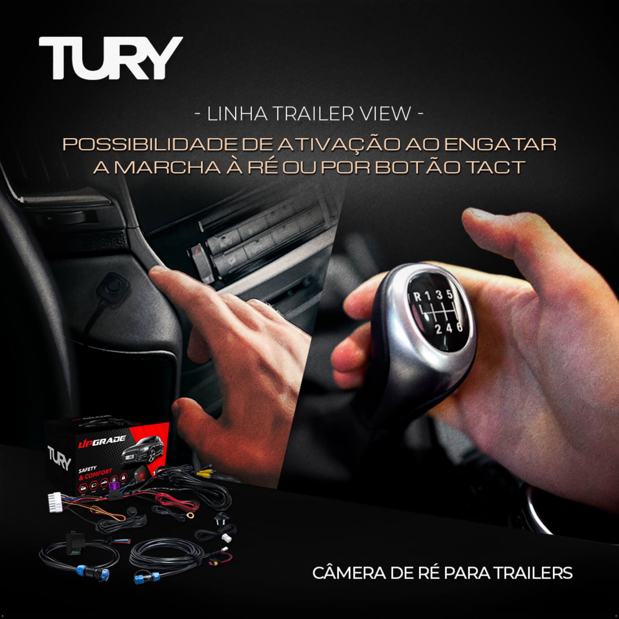 Kit Câmera de Ré para Trailers Carretas Modulo Tury - TRAILERVIEW