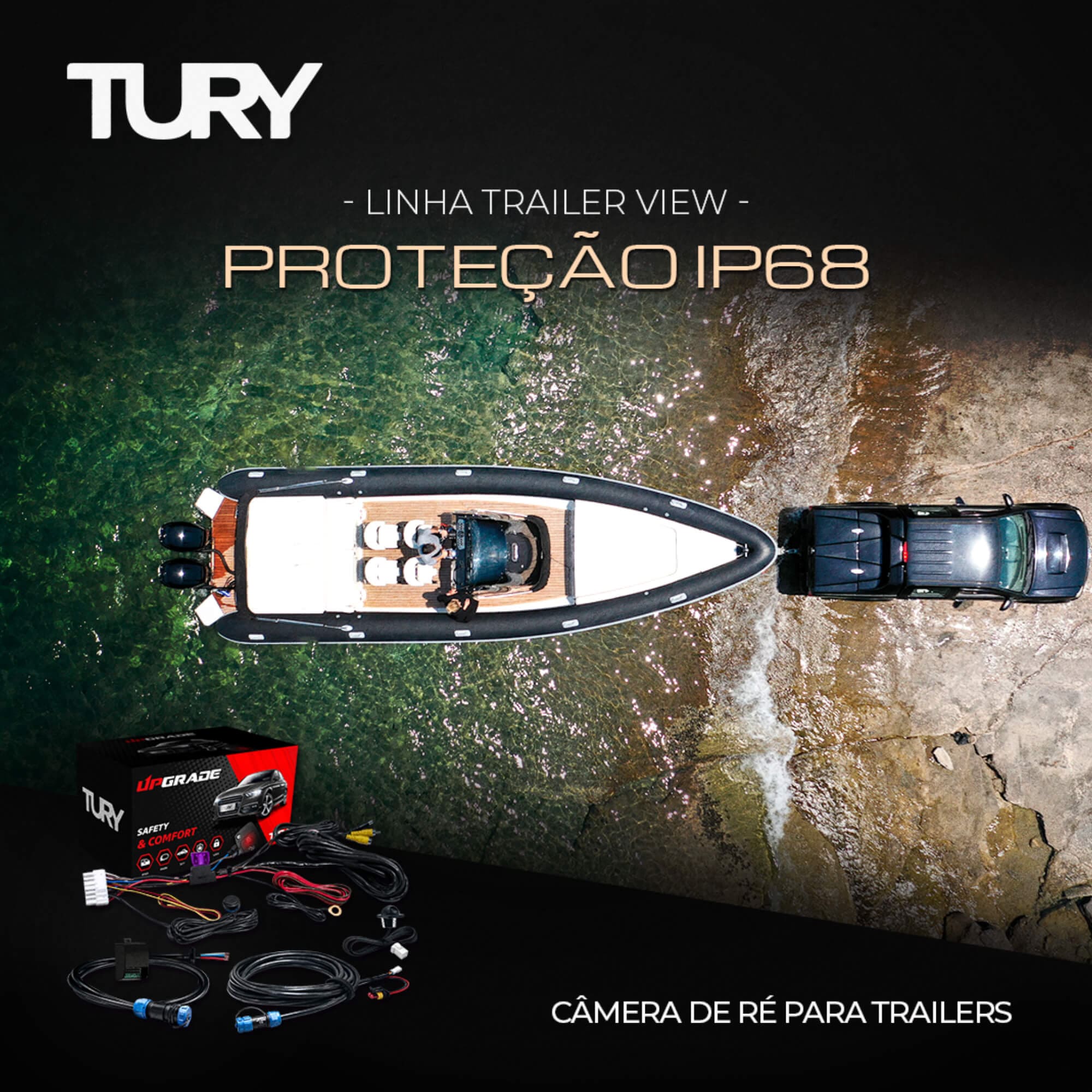 Kit Câmera de Ré para Trailers Carretas Modulo Tury - TRAILERVIEW