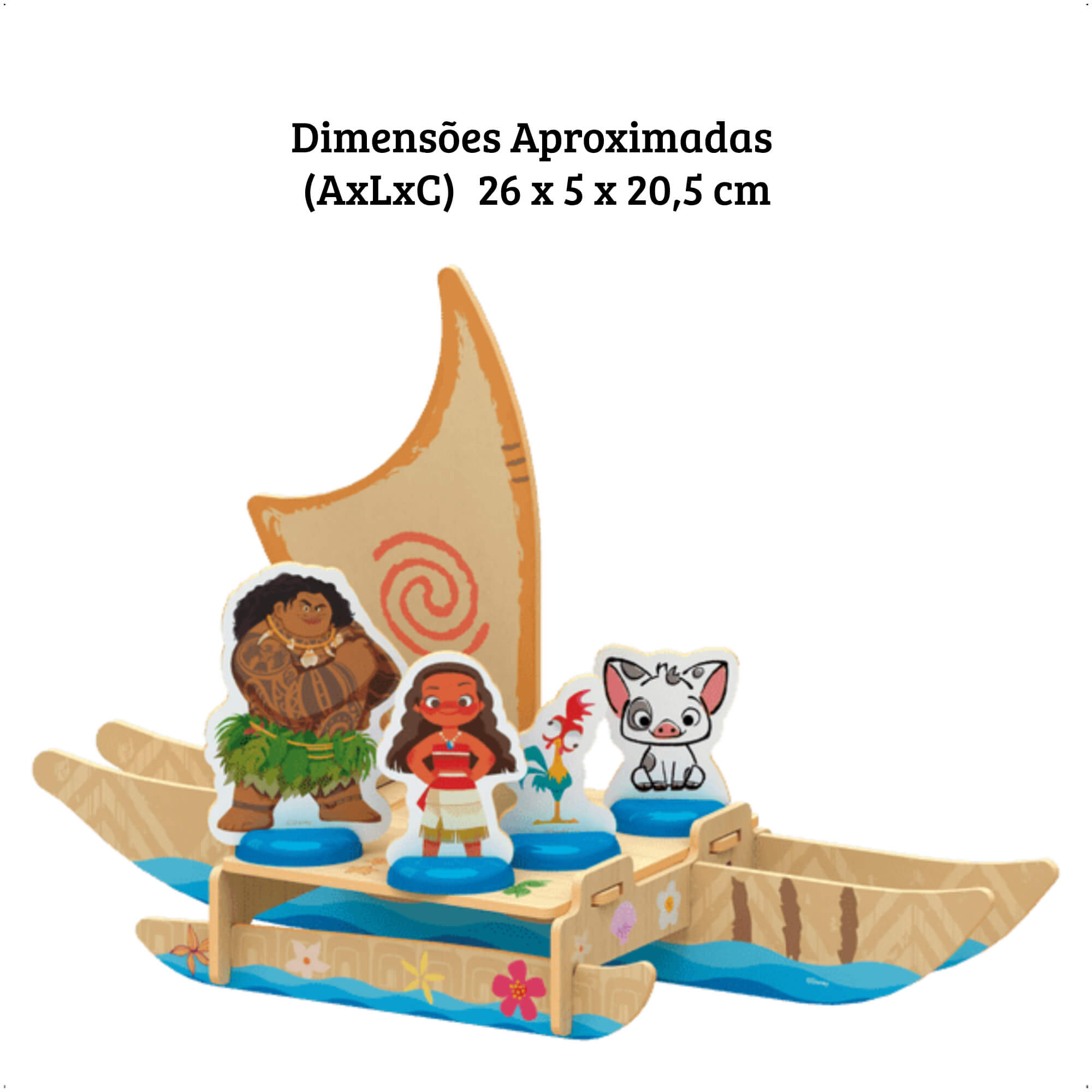 Mini Playset Barco Moana Desenvolve a Atenção, a Discriminação Visual e o Lógico Xalingo-13143