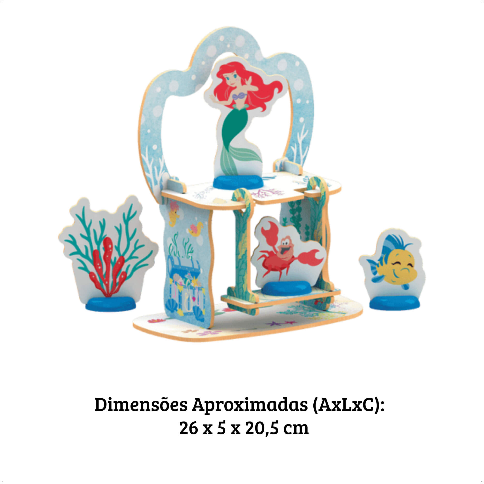 Brinquedo Mini Playset Fundo Do Mar Da Ariel Criatividade, Coordenação Motora Xalingo - 13154