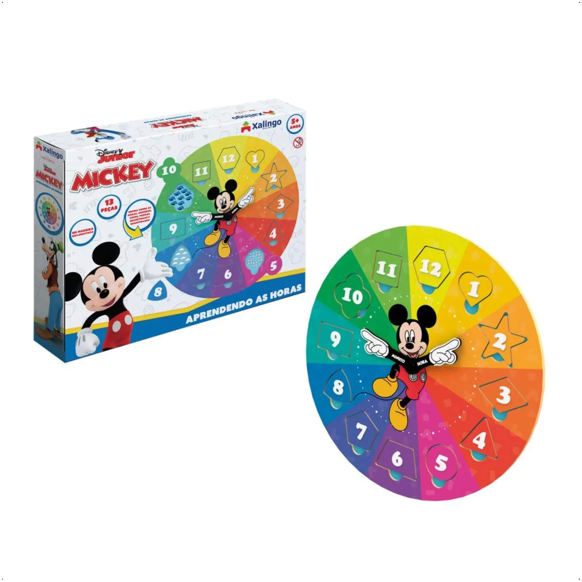 Brinquedo Aprendendo às Horas com Mickey Disney Ensina as Horas Formas Geometricas Xalingo - 13165