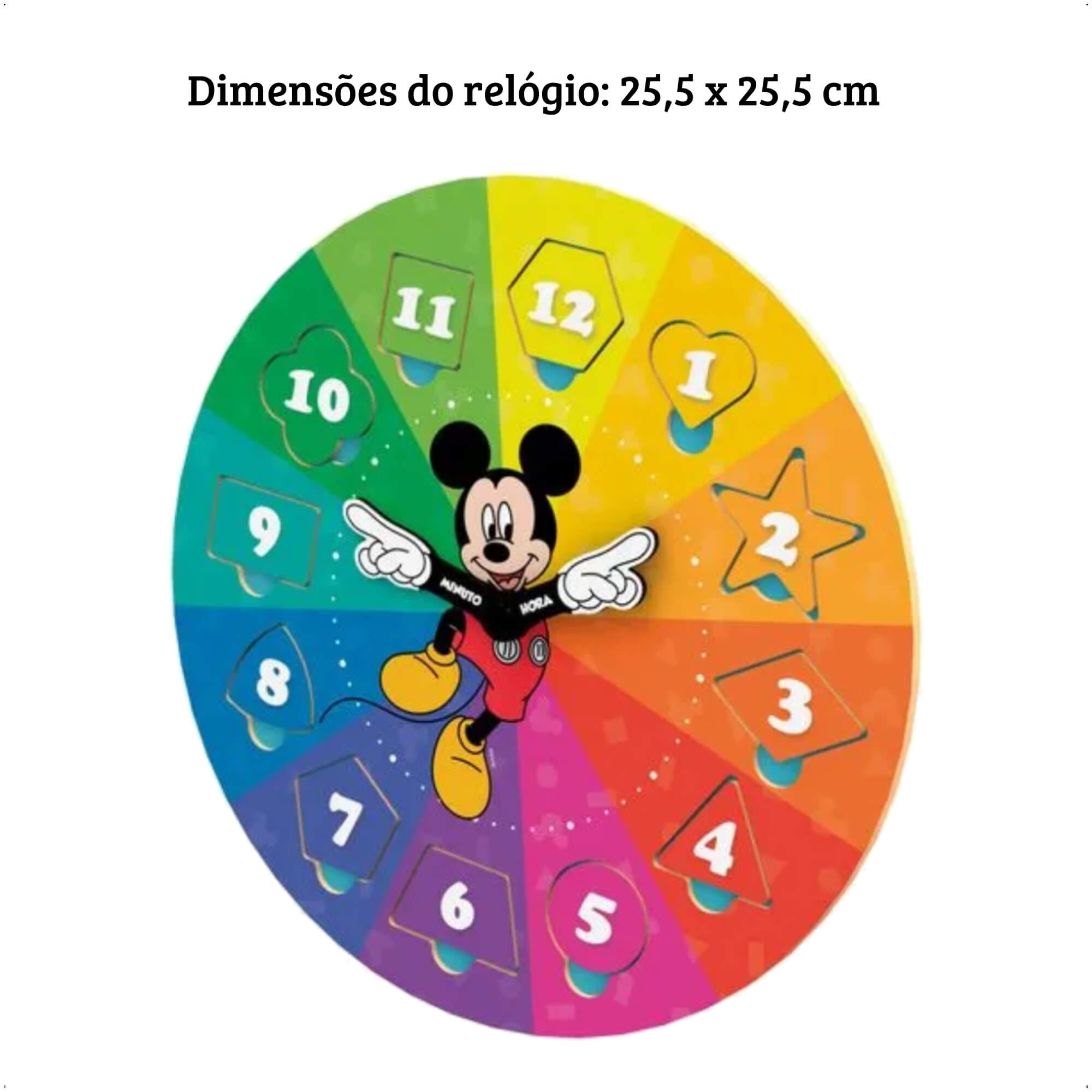 Brinquedo Aprendendo às Horas com Mickey Disney Ensina as Horas Formas Geometricas Xalingo - 13165