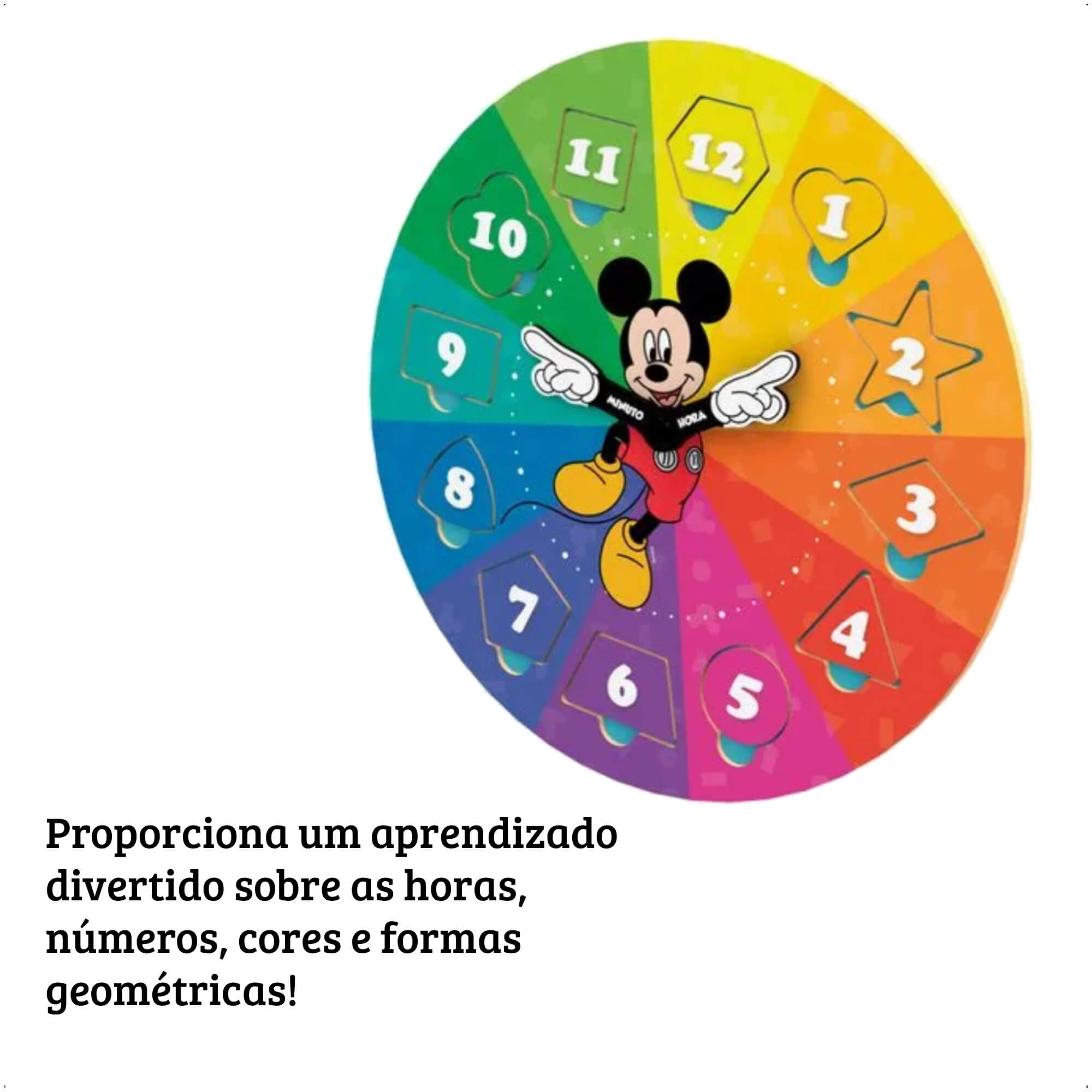 Brinquedo Aprendendo às Horas com Mickey Disney Ensina as Horas Formas Geometricas Xalingo - 13165