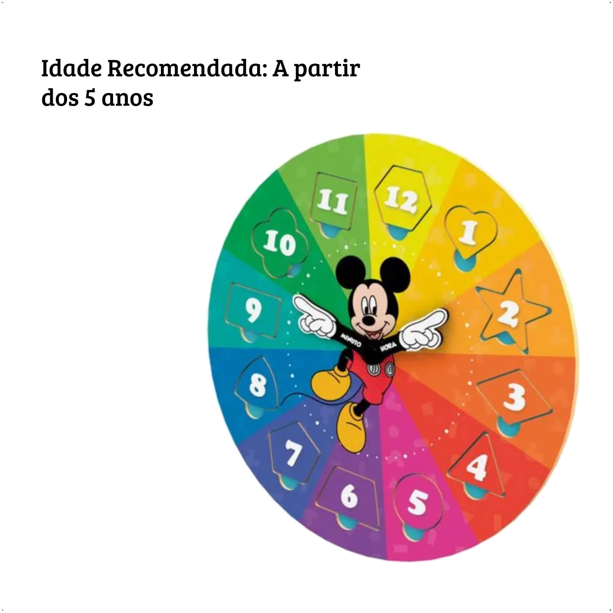 Brinquedo Aprendendo às Horas com Mickey Disney Ensina as Horas Formas Geometricas Xalingo - 13165
