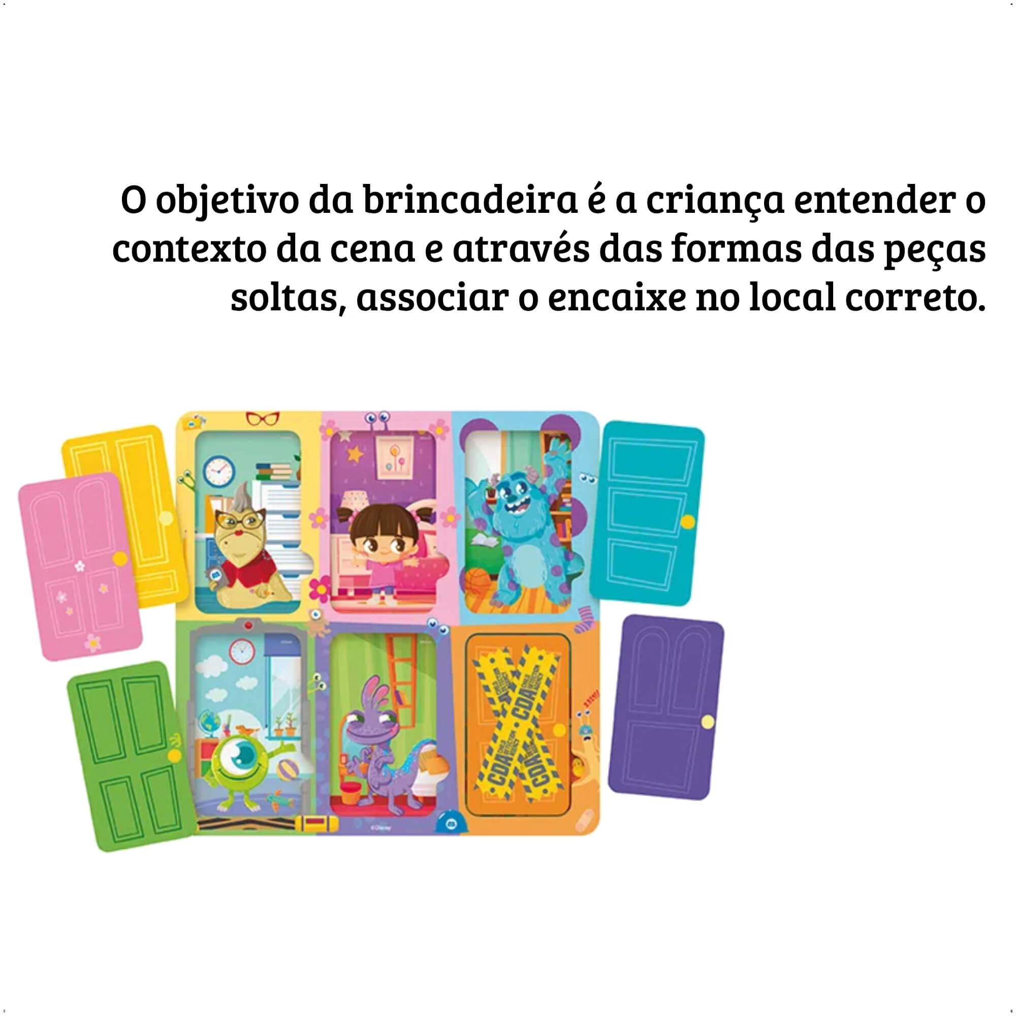 Brinquedo Quebra-Cabeça Monstros S.A Disney Baby Para Crianças Raciocínio Lógico Xalingo - 13176