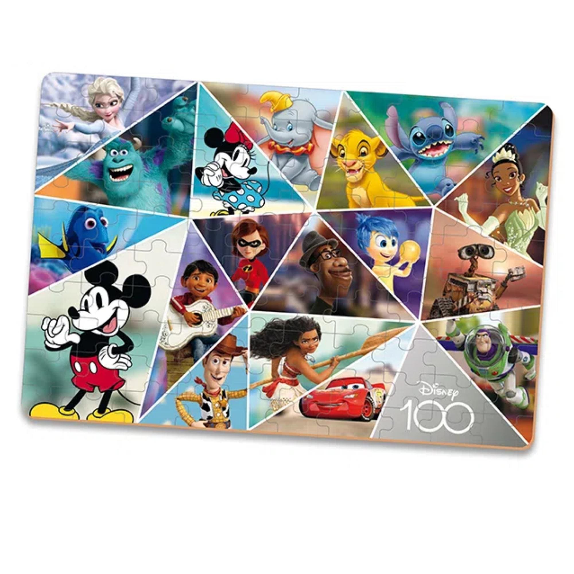 Jogo Quebra-Cabeça 100 Peças Disney 100 Anos Mickey e Minnie p/ Crianças +4 Anos Xalingo - 13221