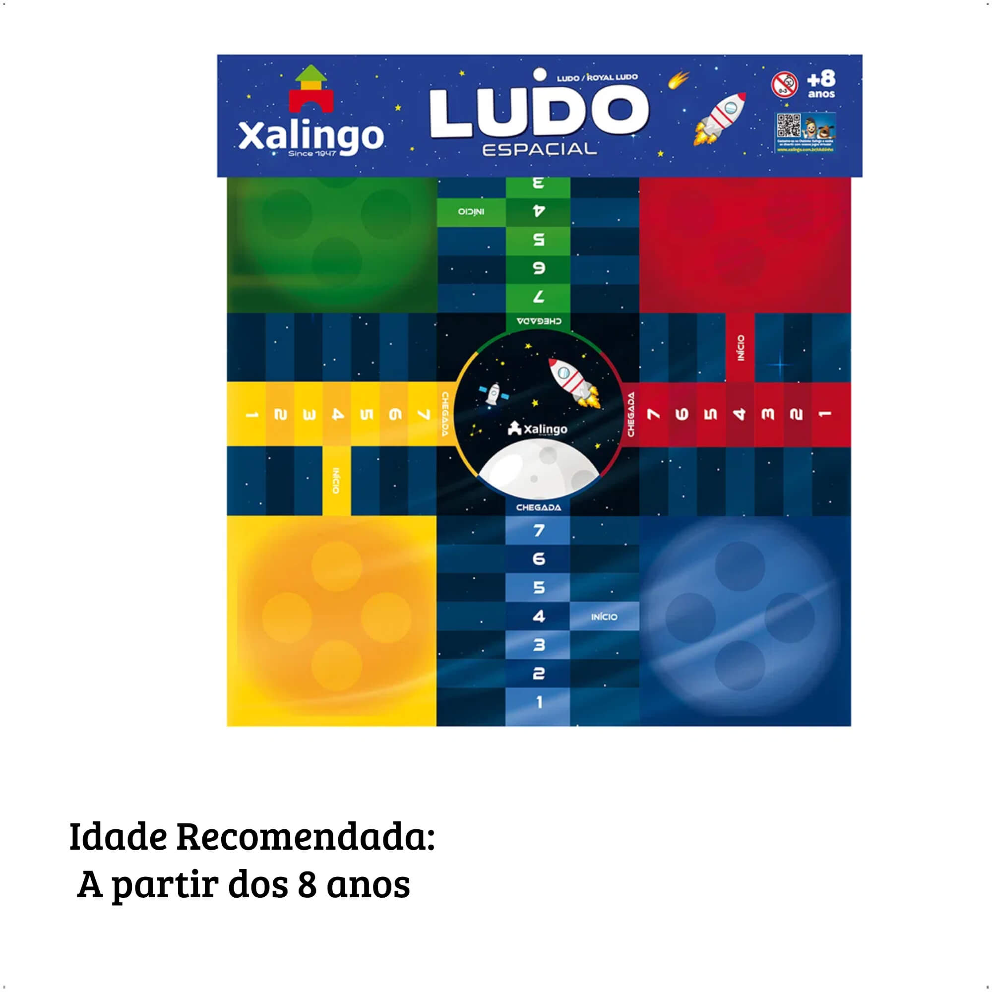 Brinquedo Ludo Espacial Desenvolve a Coordenação Motora Criatividade Xalingo - 17554