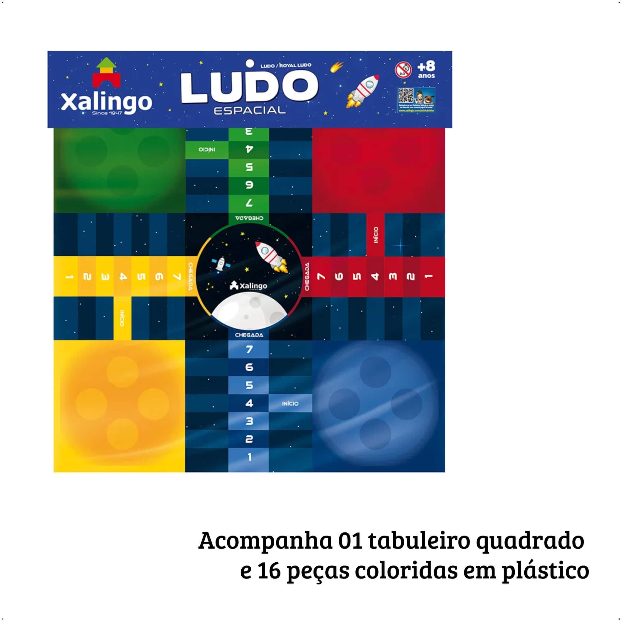 Brinquedo Ludo Espacial Desenvolve a Coordenação Motora Criatividade Xalingo - 17554