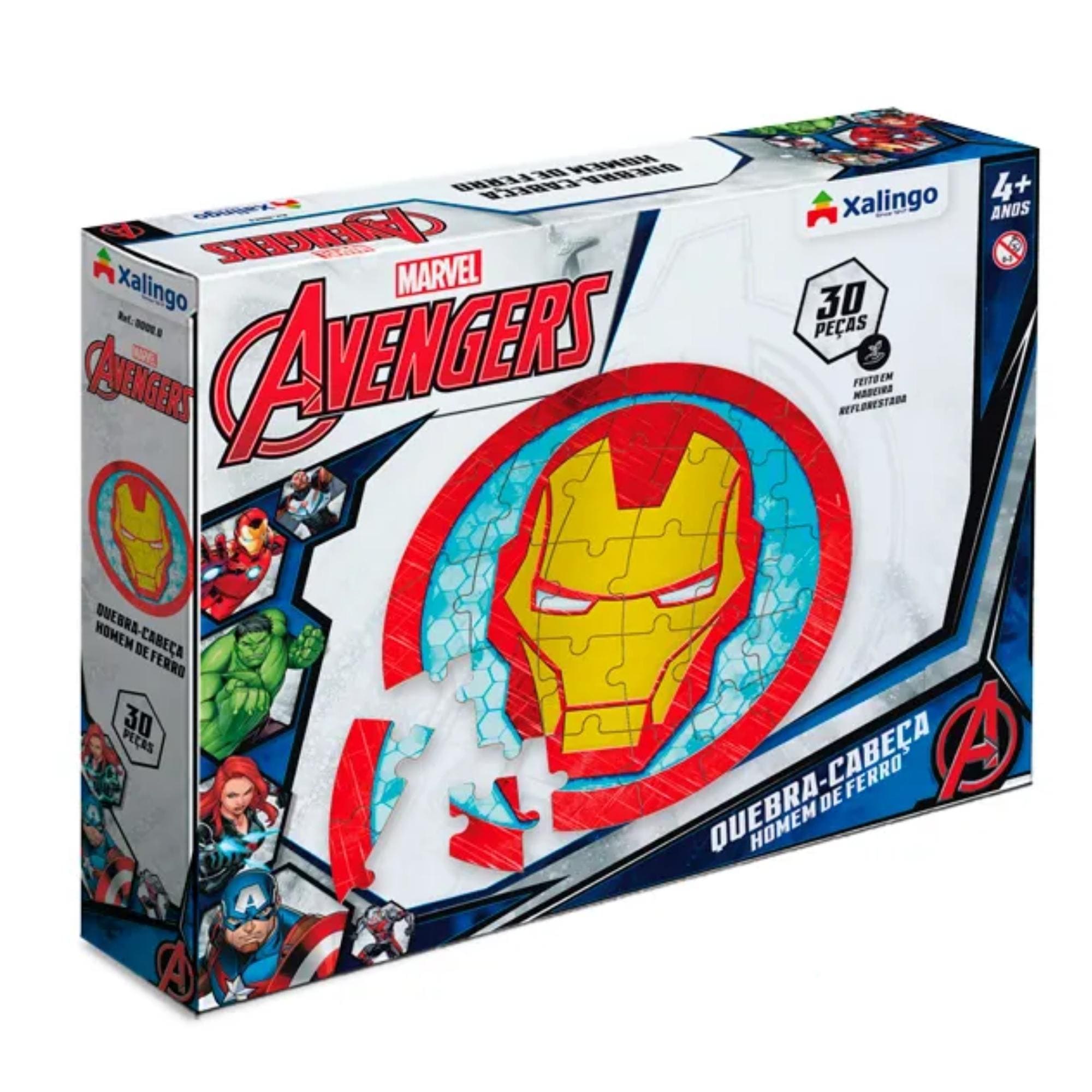 Quebra-Cabeça Avengers Homem de Ferro 30 Peças para Crianças a Partir de 4 Anos Xalingo - 17765