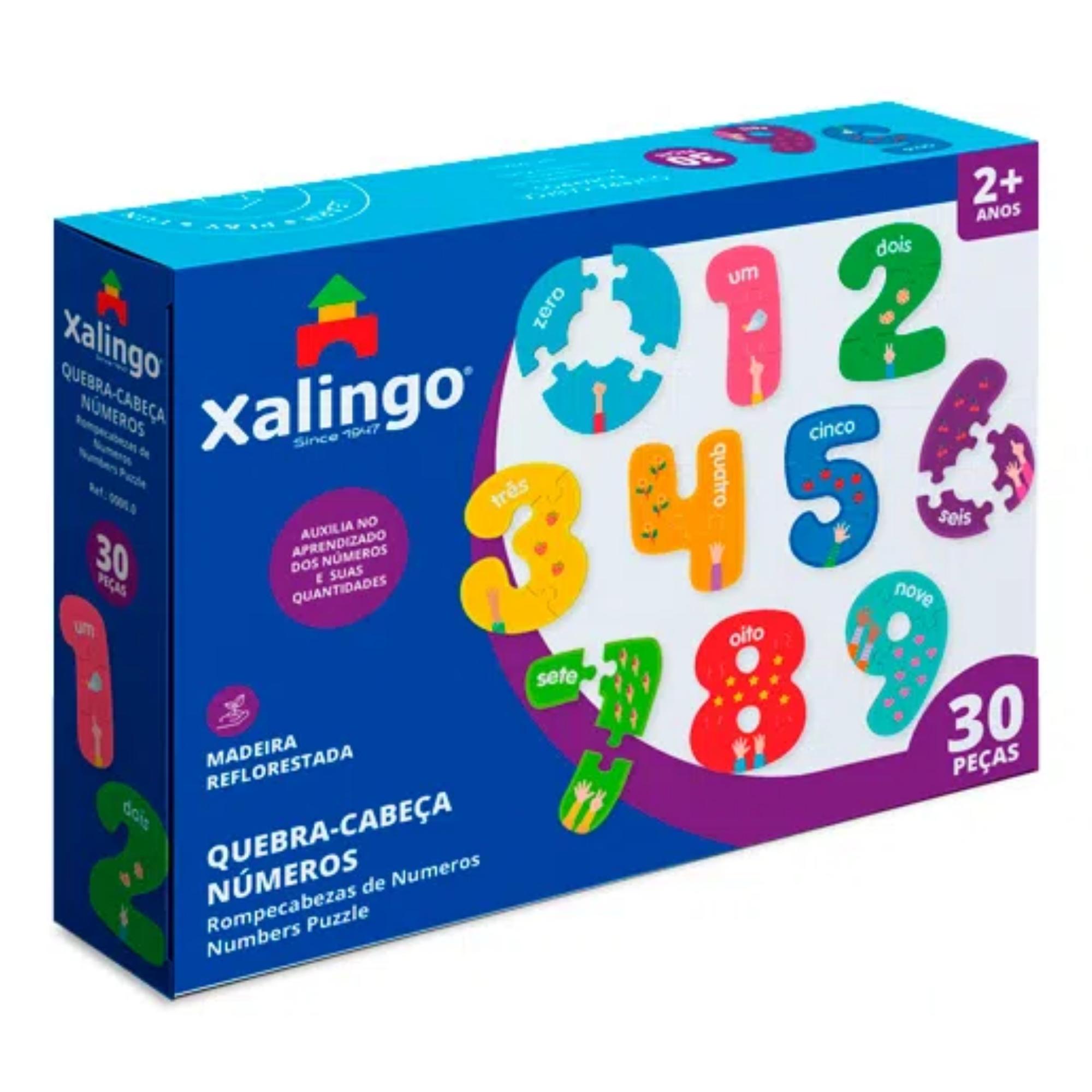 Quebra-Cabeça Números 30 Peças Grandes para Crianças a partir de 2 Anos Xalingo - 17798
