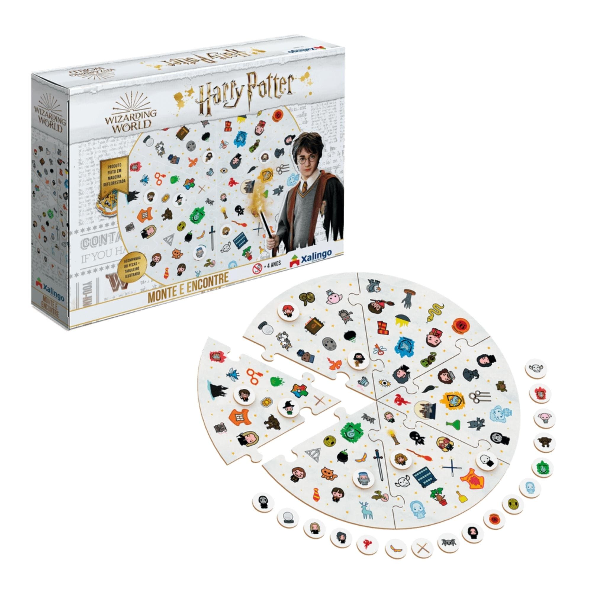 Jogo da Memória Monte e Encontre Harry Potter para Crianças a Partir de 4 Anos Xalingo - 53754