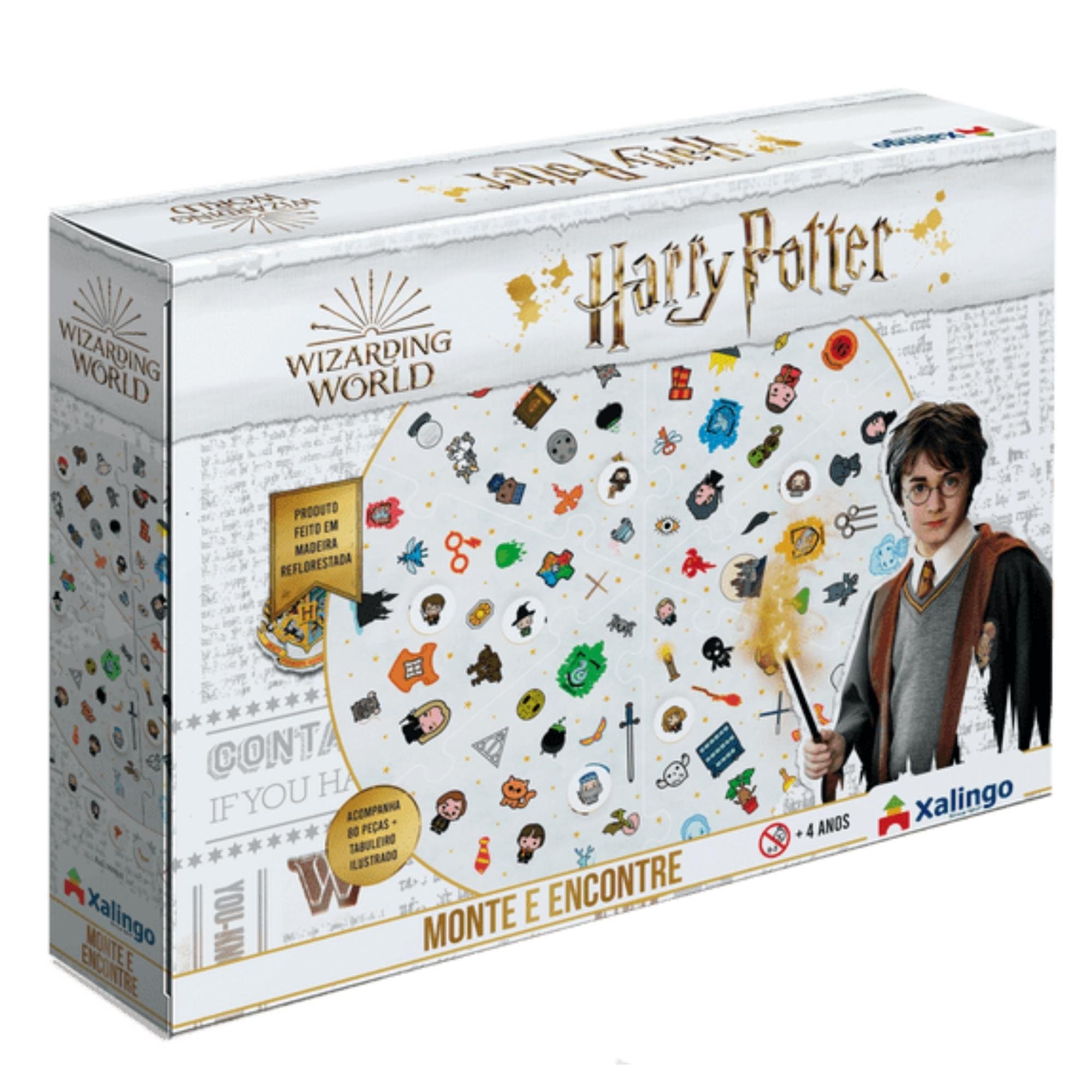 Jogo da Memória Monte e Encontre Harry Potter para Crianças a Partir de 4 Anos Xalingo - 53754