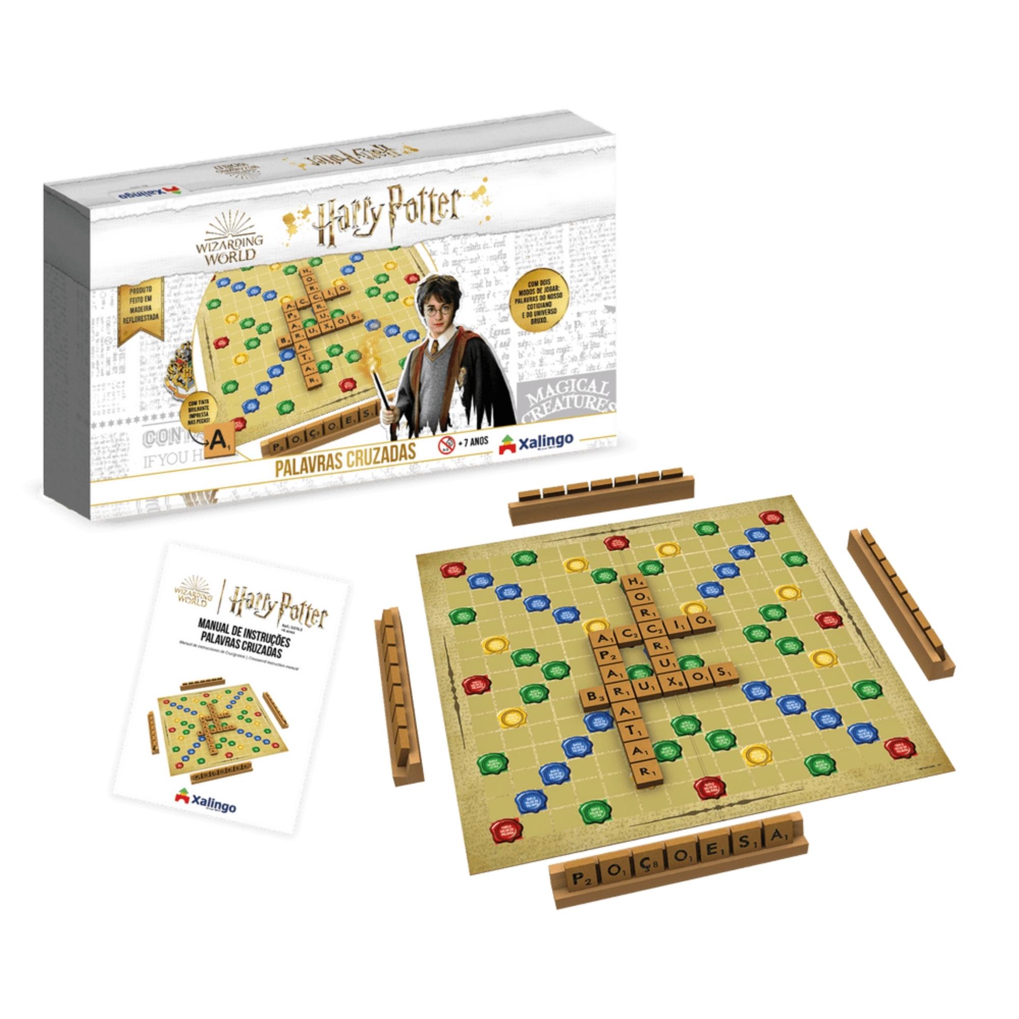 Jogo Palavras Cruzadas do Harry Potter c/ 2 Modos de Jogo para Crianças 7+ Anos Xalingo - 53765