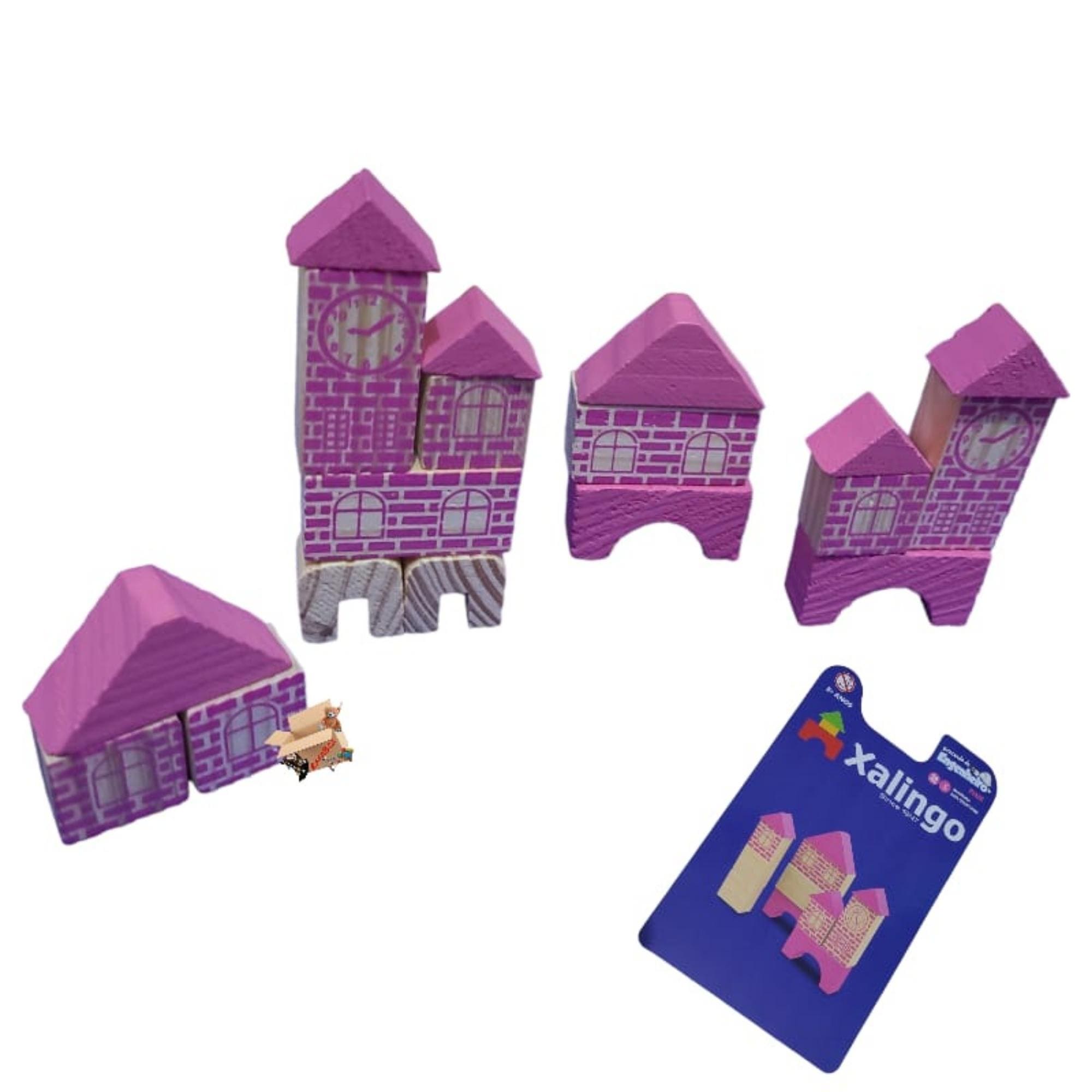 Brincando de Engenheiro Blocos de encaixar 20 Peças Rosa Xalingo - 54676