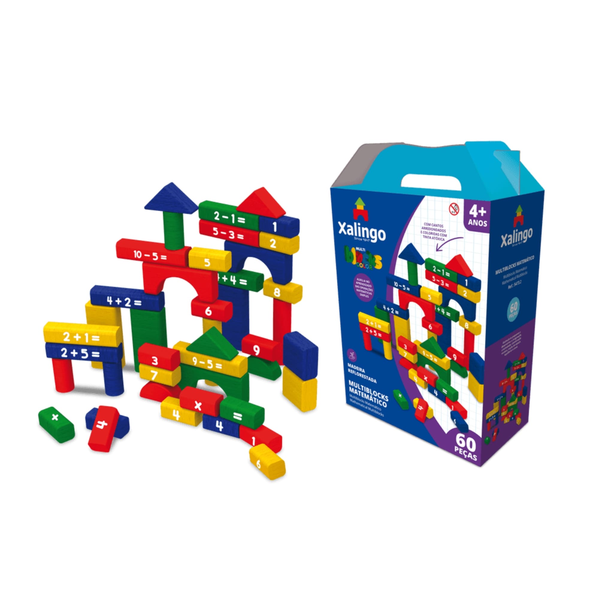 Brinquedo de Montar Matemáticos Multiblocks para Crianças a partir de 4 Anos Xalingo - 54732