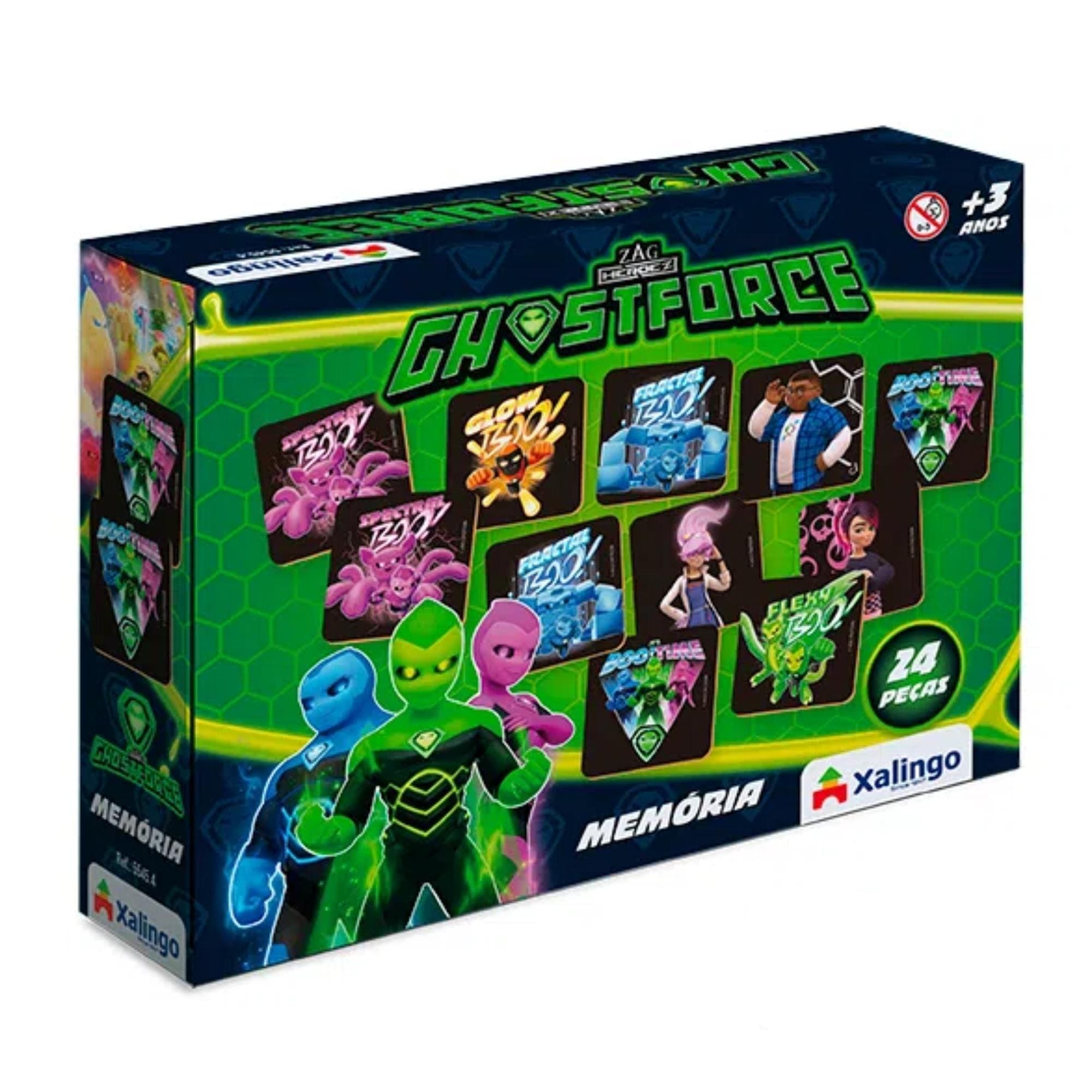 Jogo da Memória Ghostforce para Crianças a partir de 3 anos 24 Peças Xalingo - 55454
