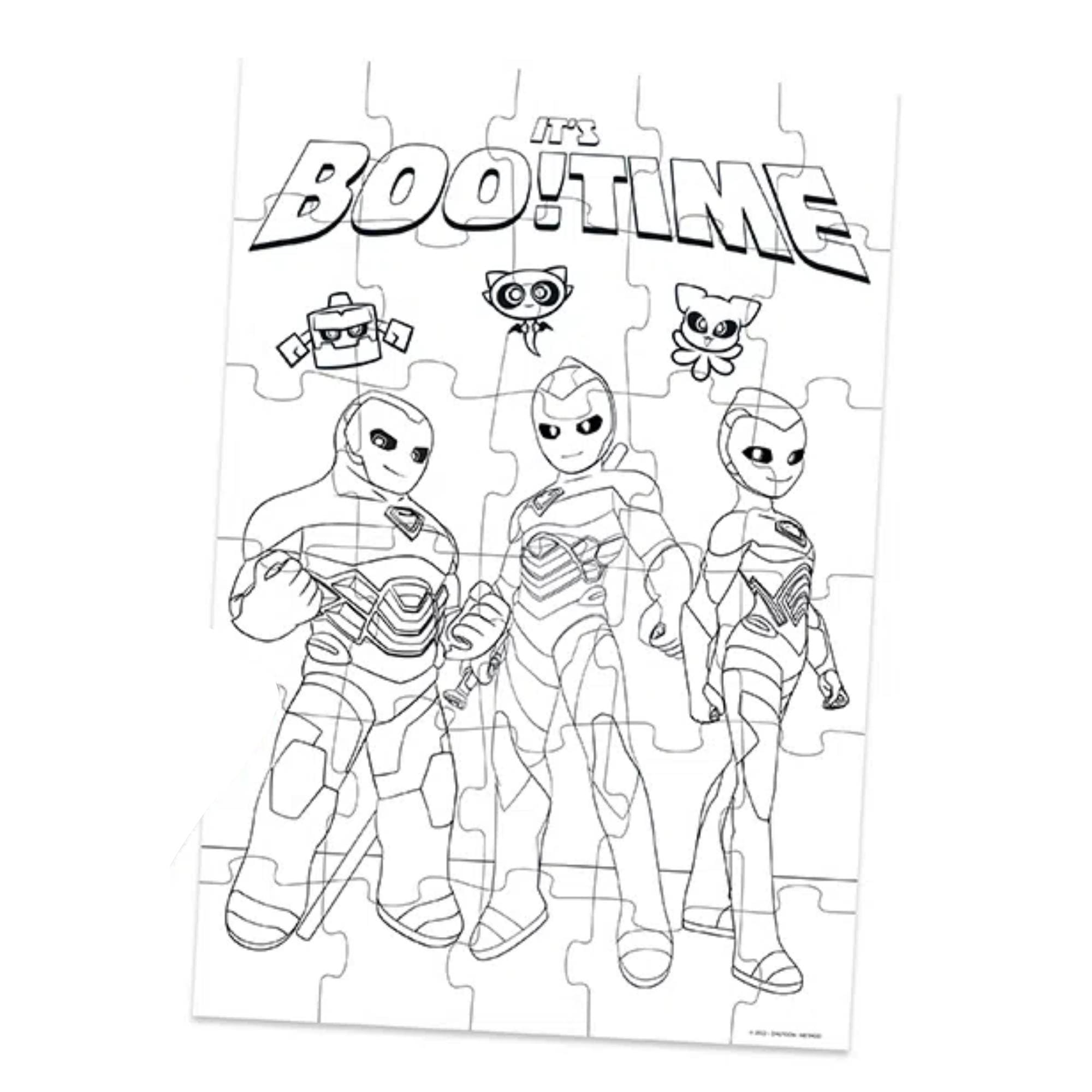 Quebra-Cabeça para Colorir Ghostforce 30 Peças c 6 Canetas e Apagador para Crianças Xalingo 55476