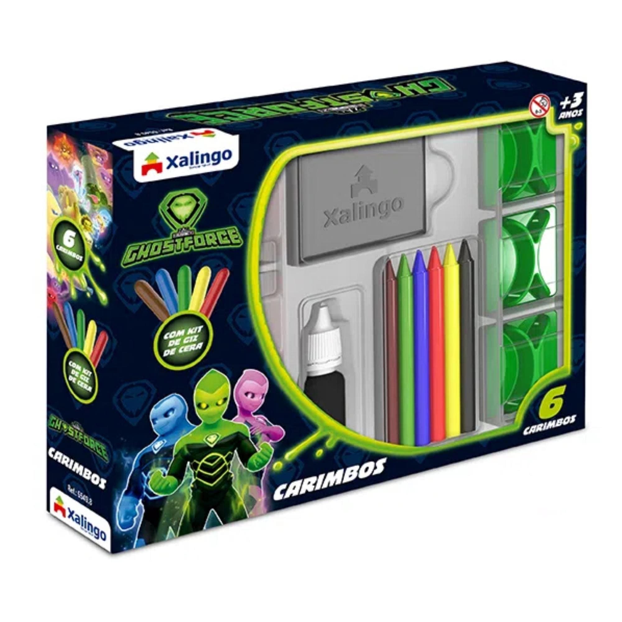 Carimbos para Criar Brincar e Colorir Ghostforce para Crianças a partir de 4 Anos Xalingo - 55498