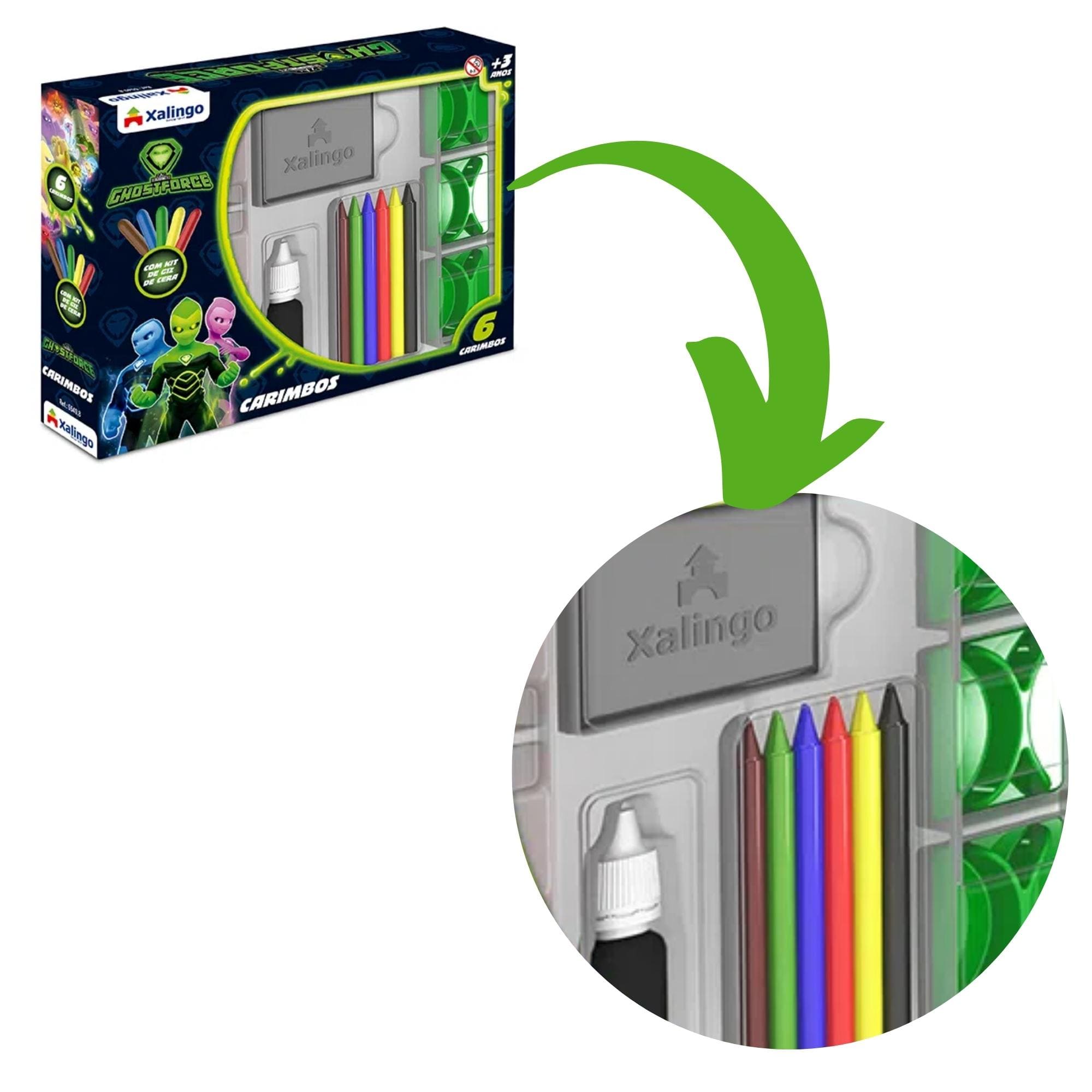 Carimbos para Criar Brincar e Colorir Ghostforce para Crianças a partir de 4 Anos Xalingo - 55498