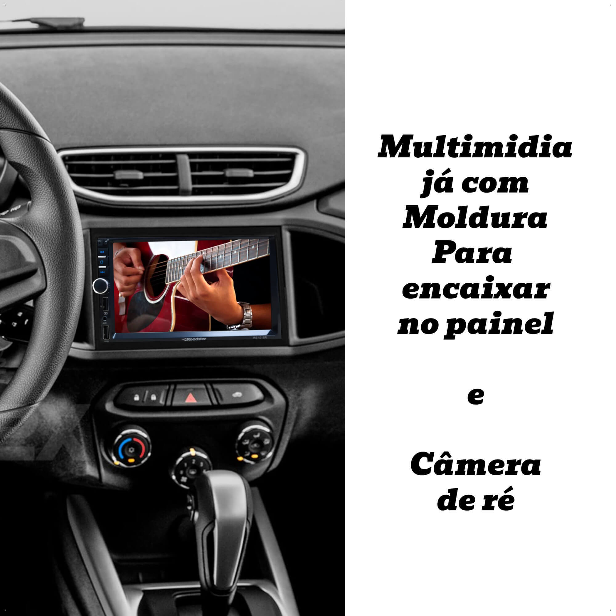COMP Kit Multimídia MP5 Onix Cobalt Prisma Spin + Moldura + Câmera de Ré Roadstar - RS401BR MI