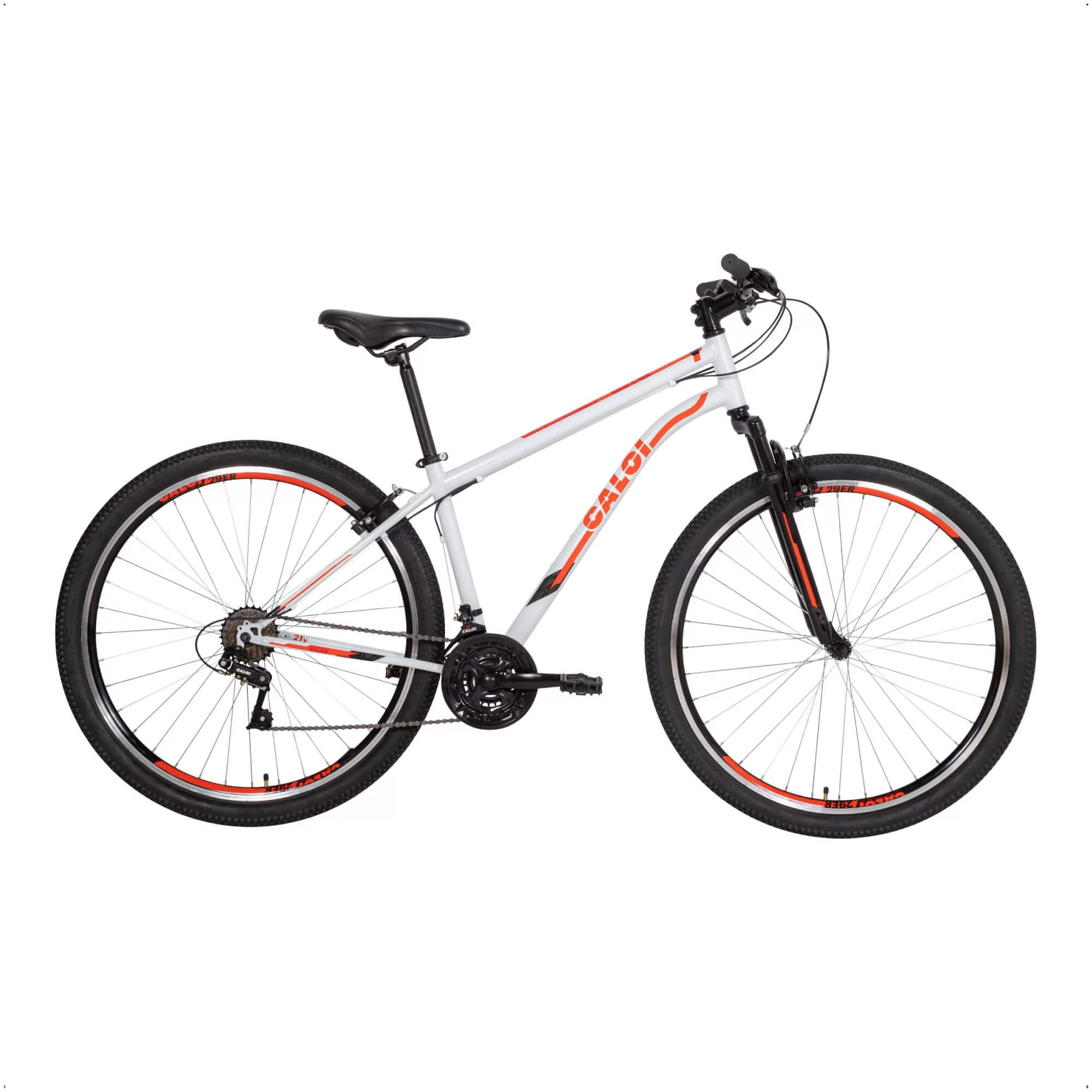 Bicicleta Caloi Velox V-Brake 21 Velocidades Tamanho 17 Aro 29 Branco Ano 2022 004503.19003