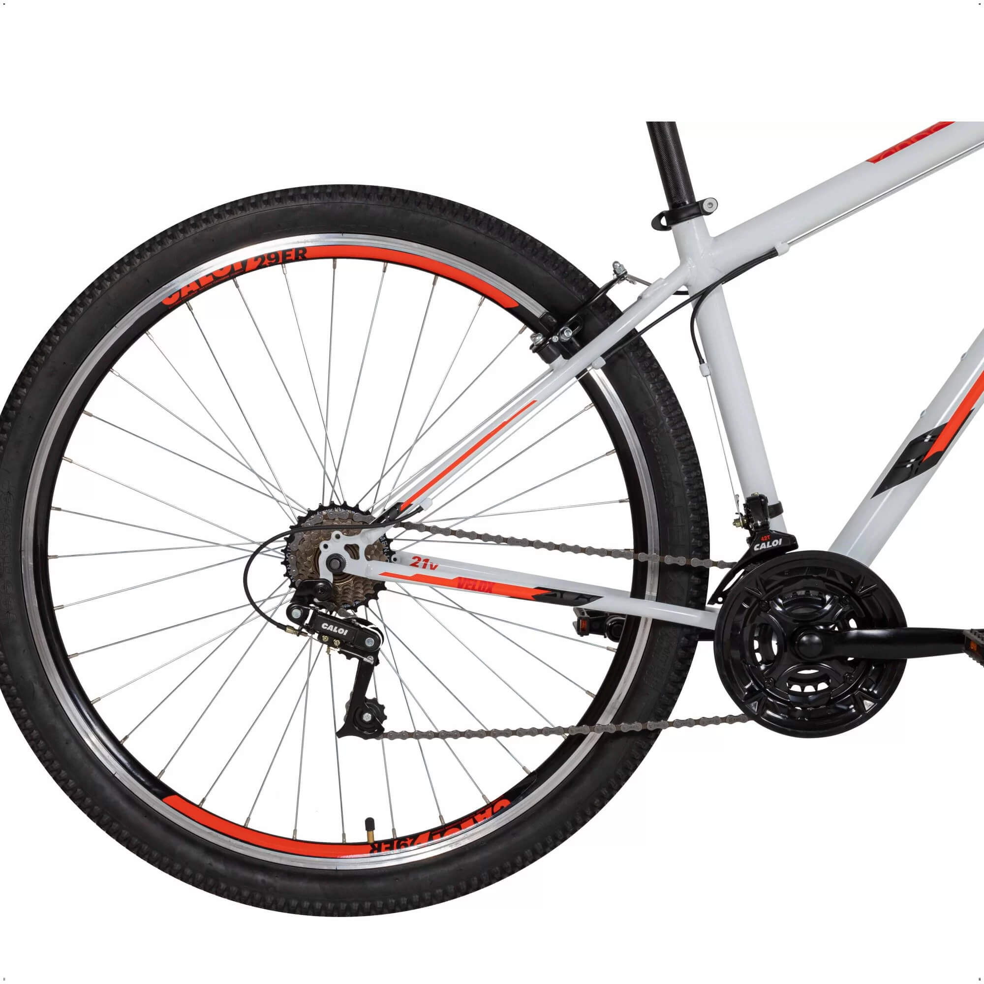 Bicicleta Caloi Velox V-Brake 21 Velocidades Tamanho 17 Aro 29 Branco Ano 2022 004503.19003
