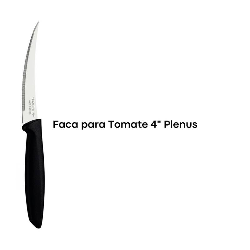 Jogo Facas Plenus com Lâminas Aço Inox Cabos de Polipropileno Preto 7 Peças Tramontina - 23498066
