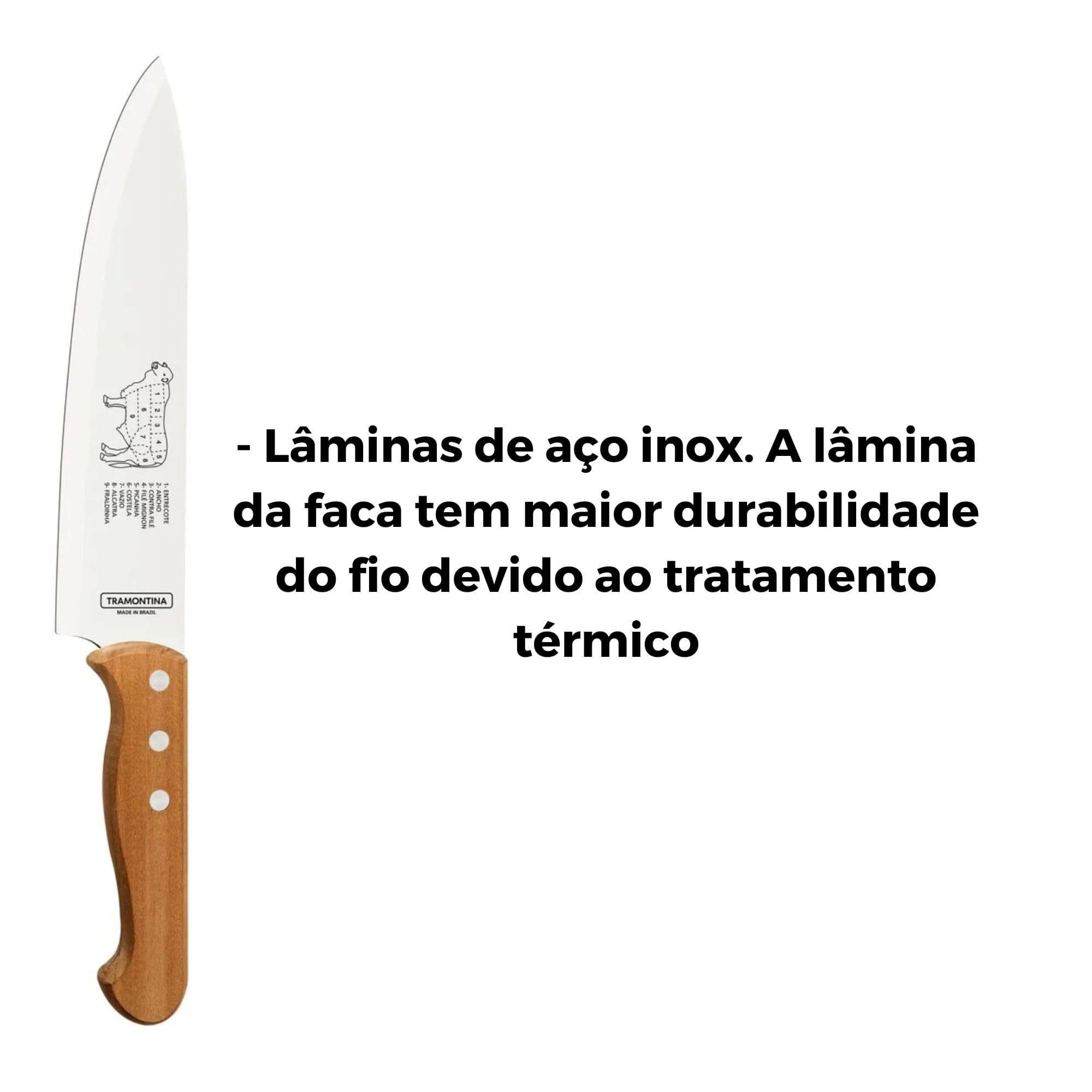 Jogo Trinchante Plenus com Lâminas em Aço Inox e Cabos de Madeira 2 Peças Tramontina - 22399074