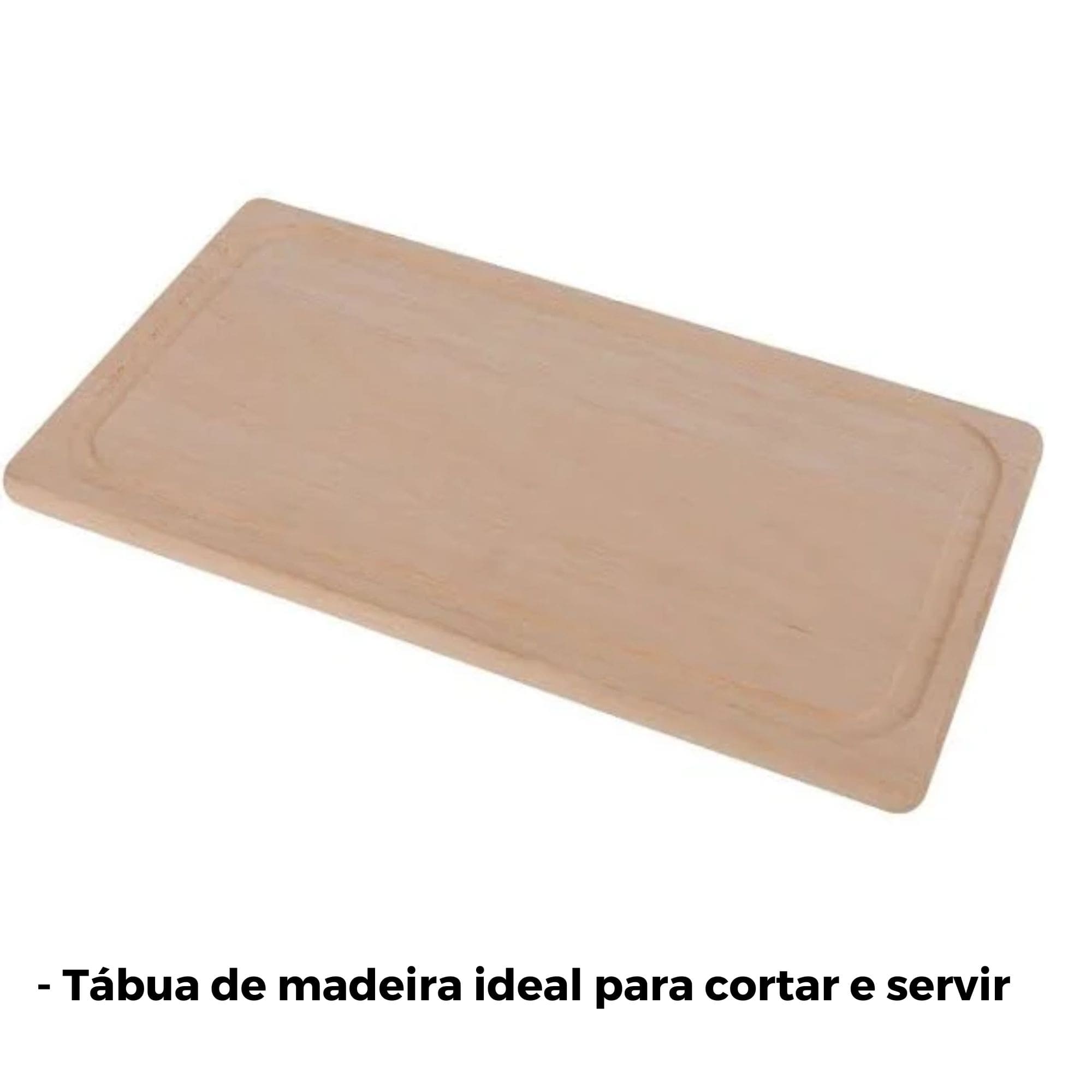 Kit Churrasco Lâmina Inox e Cabos em Madeira Natural 3 Peças Garfo Faca Tábua Tramontina 22399036