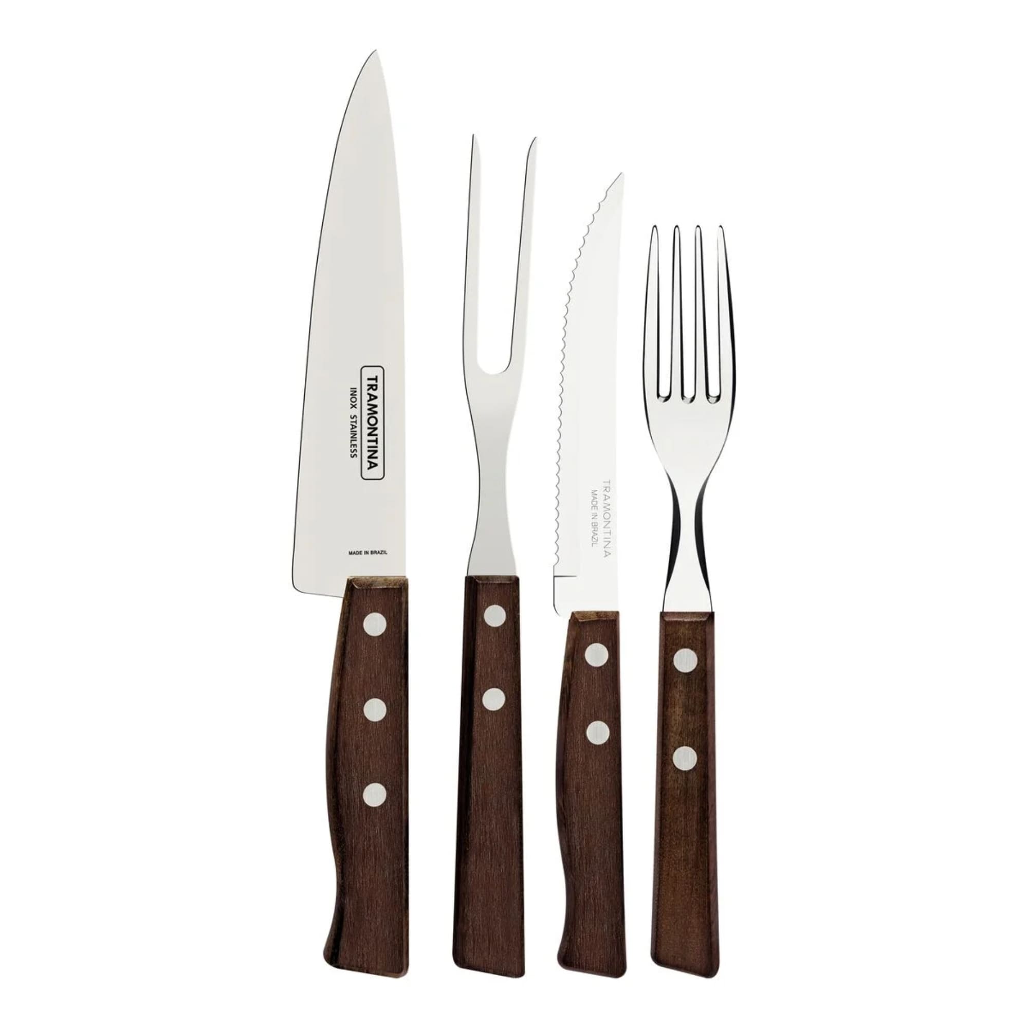 Jogo de Talheres para Churrasco com Lâminas de Aço Inox 14 Peças Tramontina - 22299011