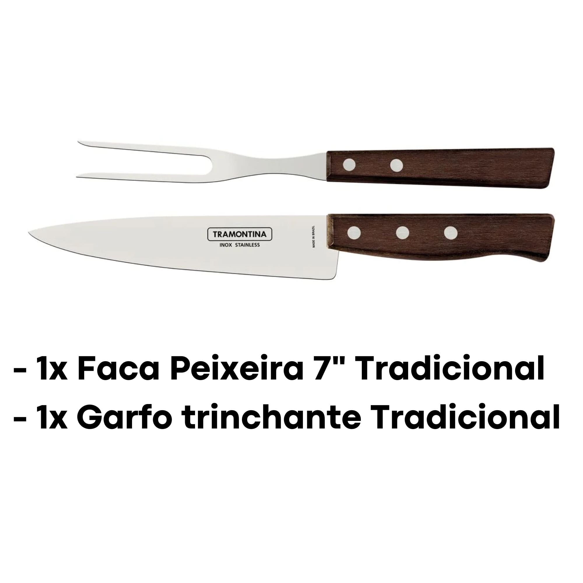 Jogo de Talheres para Churrasco com Lâminas de Aço Inox 14 Peças Tramontina - 22299011