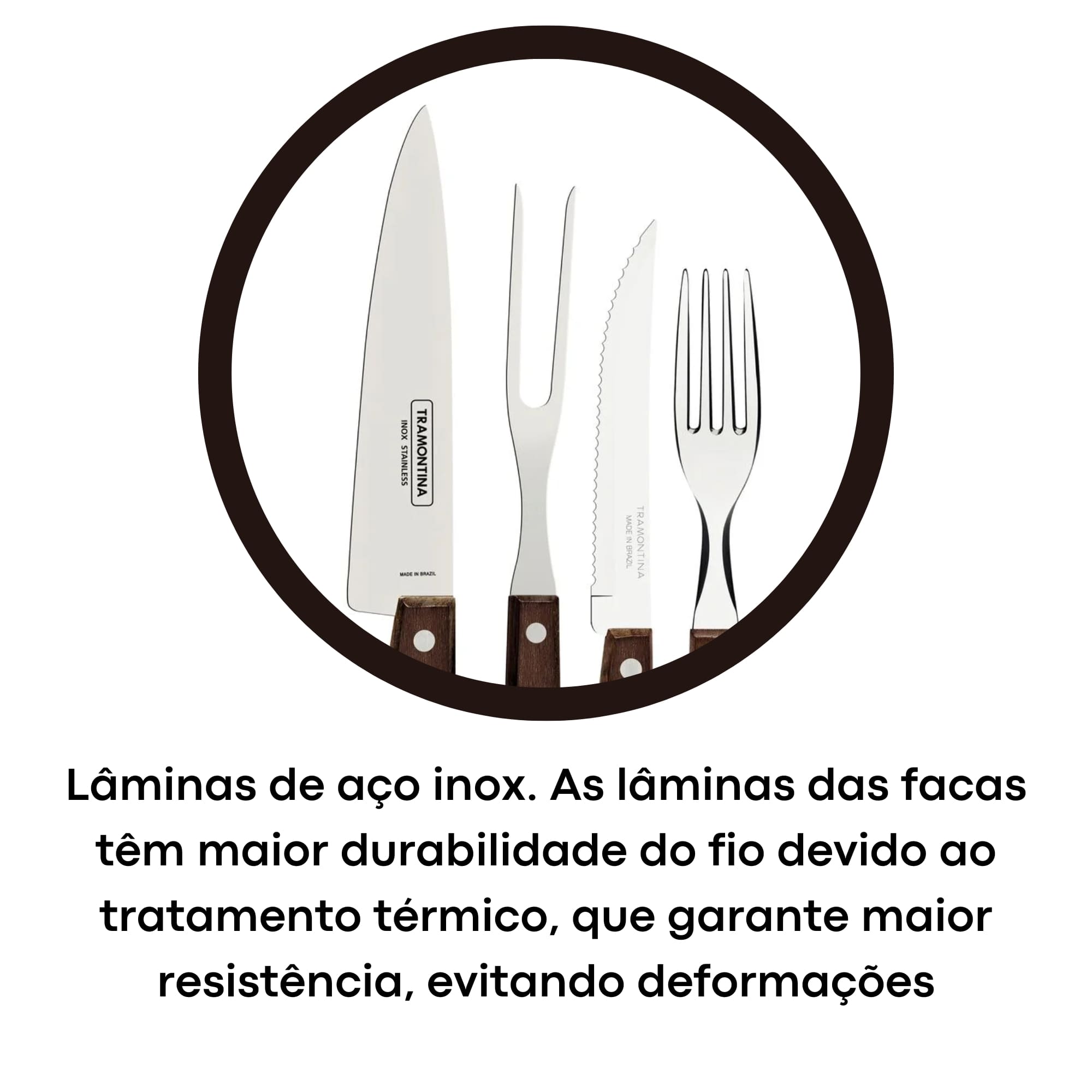 Jogo de Talheres para Churrasco com Lâminas de Aço Inox 14 Peças Tramontina - 22299011