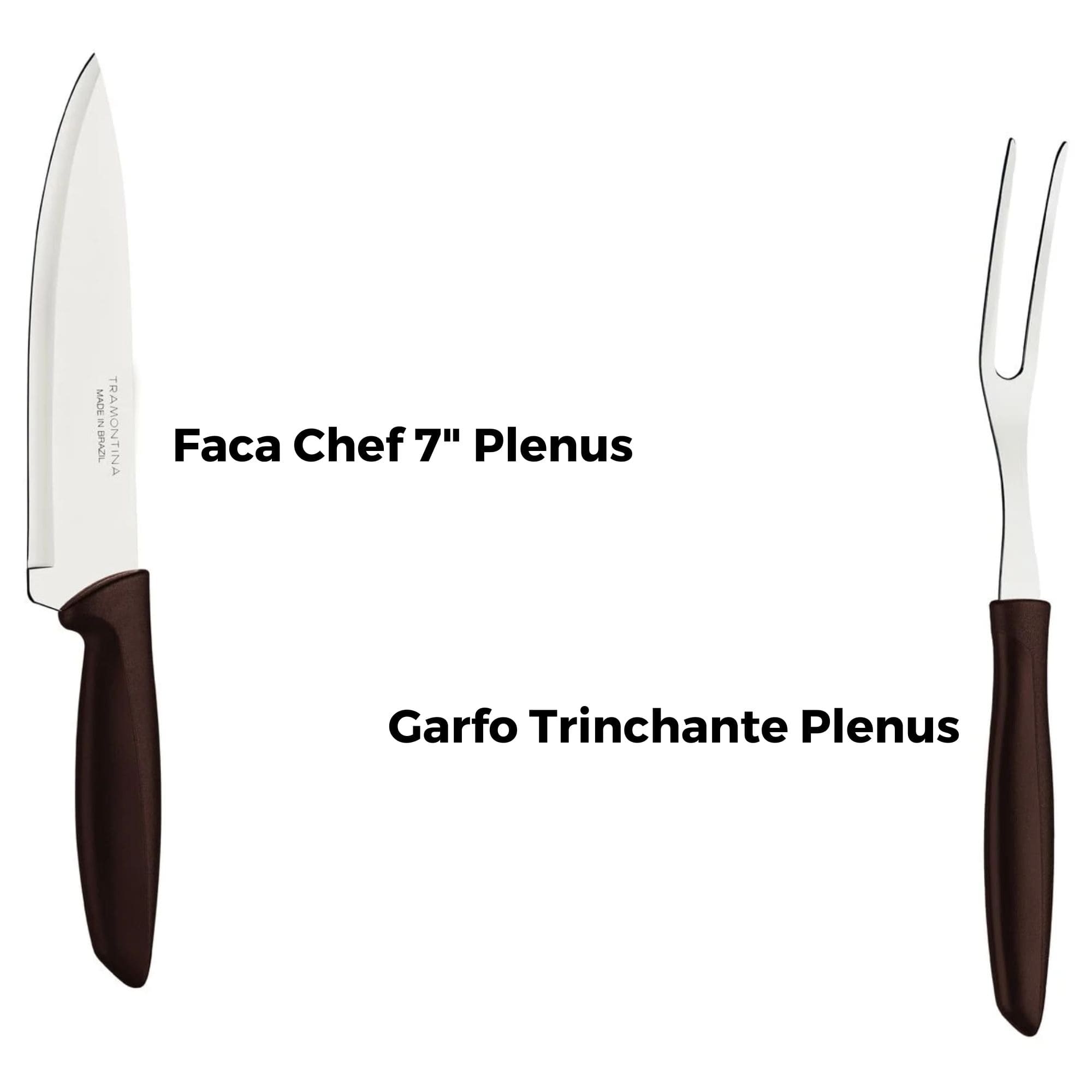 Jogo Trinchante Plenus c/ Lâminas Aço Inox e Cabos de Polipropileno 2 Peças Tramontina - 23498410