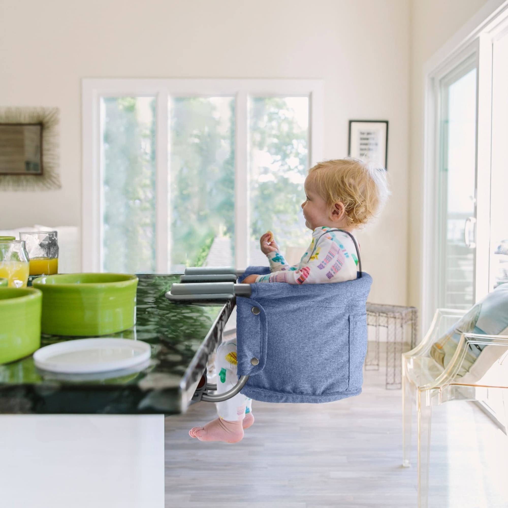 Cadeira de Alimentação p/ Bebe Encaixe em Mesa Azul 6 meses 15 Kg Multikids Baby - BB377