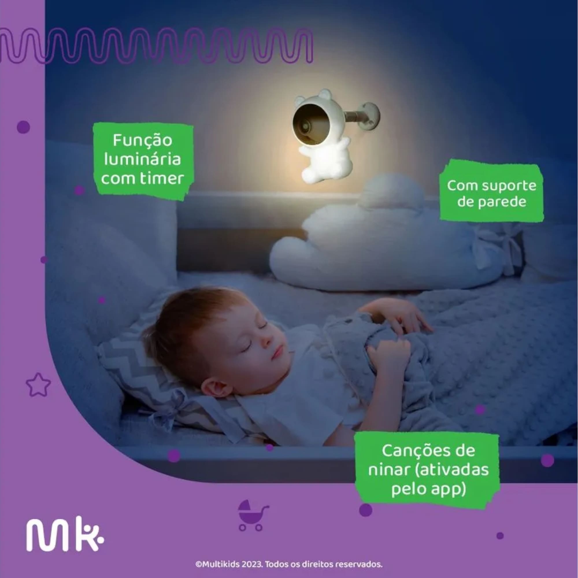 Babá Eletrônica Branca Peek-a-Boo Dual Monitor e Aplicativo Apenas para Uso Adulto Multikids - BB491