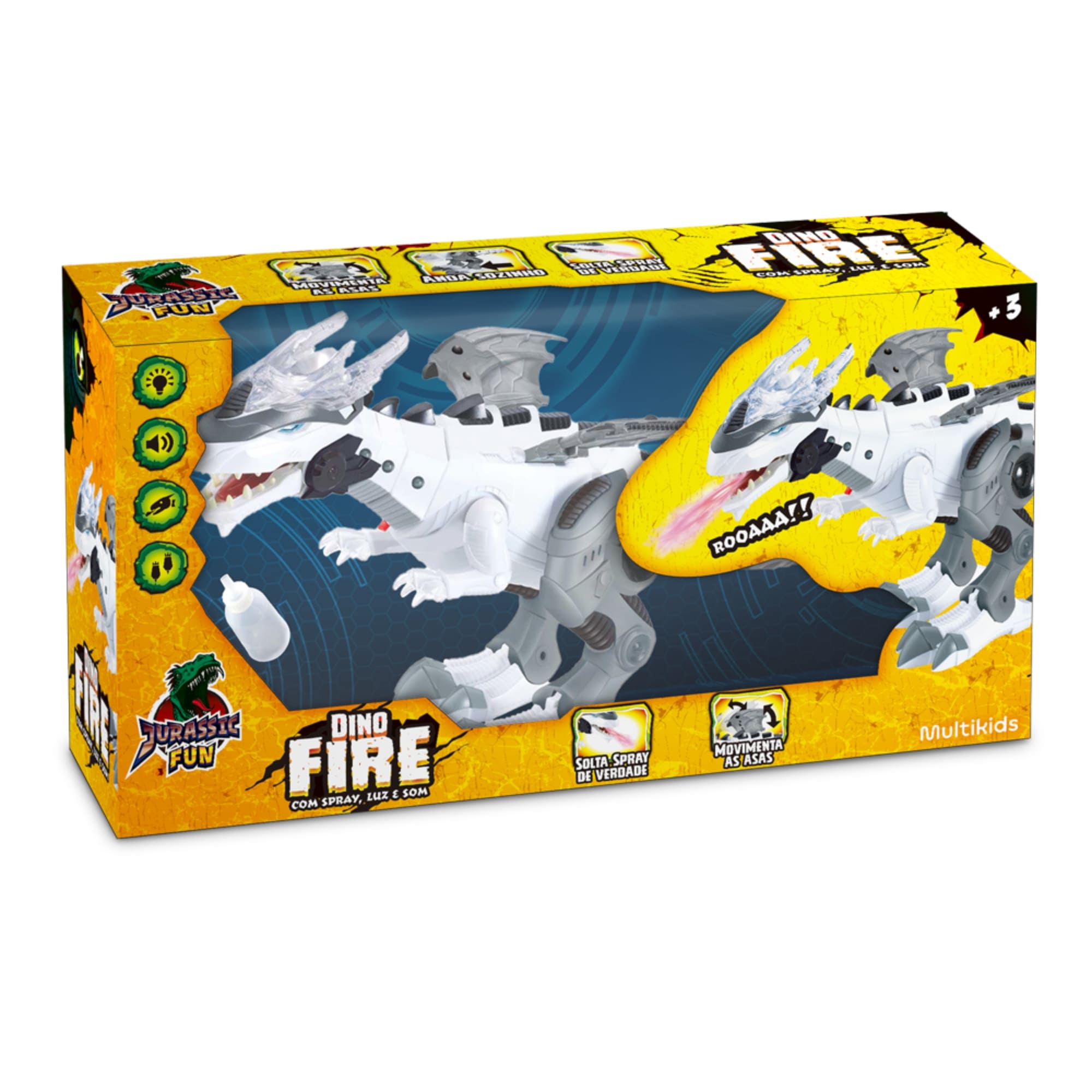 Brinquedo Dinossauro Jurassic Fun Dino Fire para Crianças a Partir de 3 Anos Multikids - BR1770