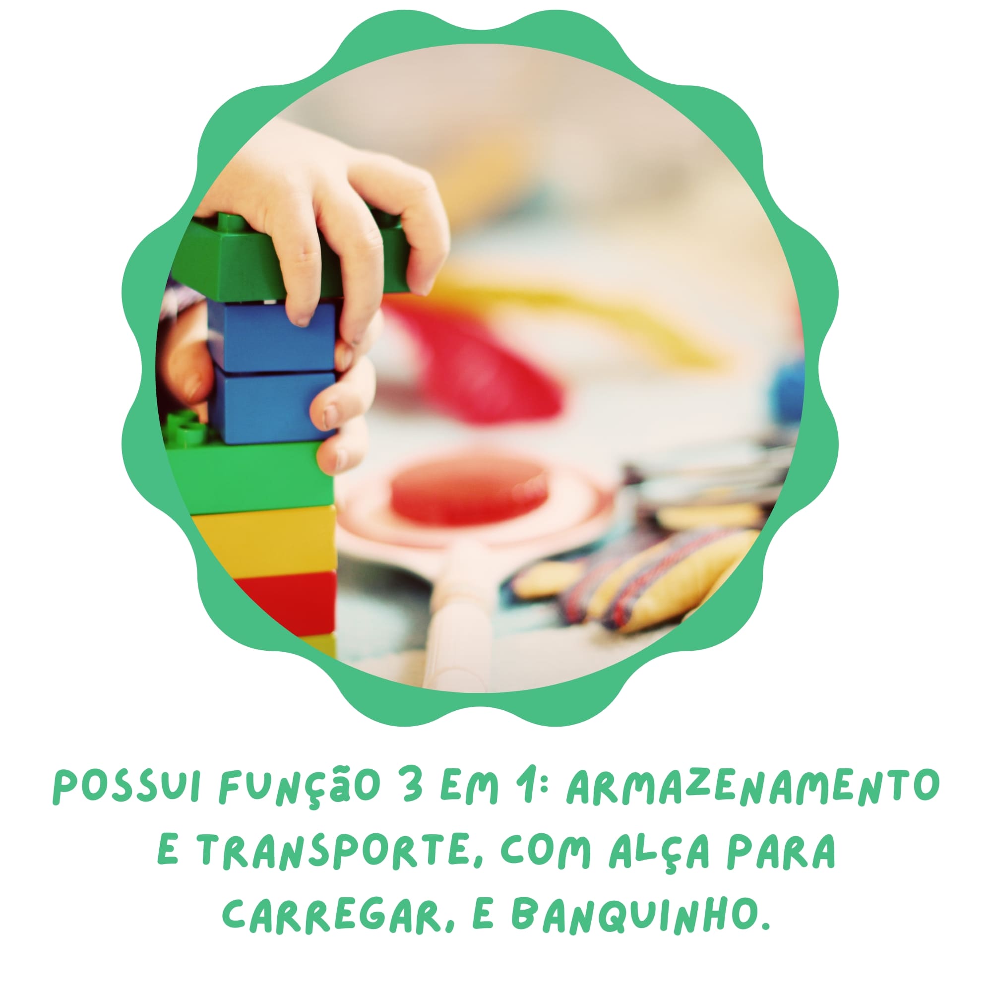 Brinquedo Banco de Atividades 3 em 1 Cubic com 20 Peças com Adesivos Multikids - BR1787