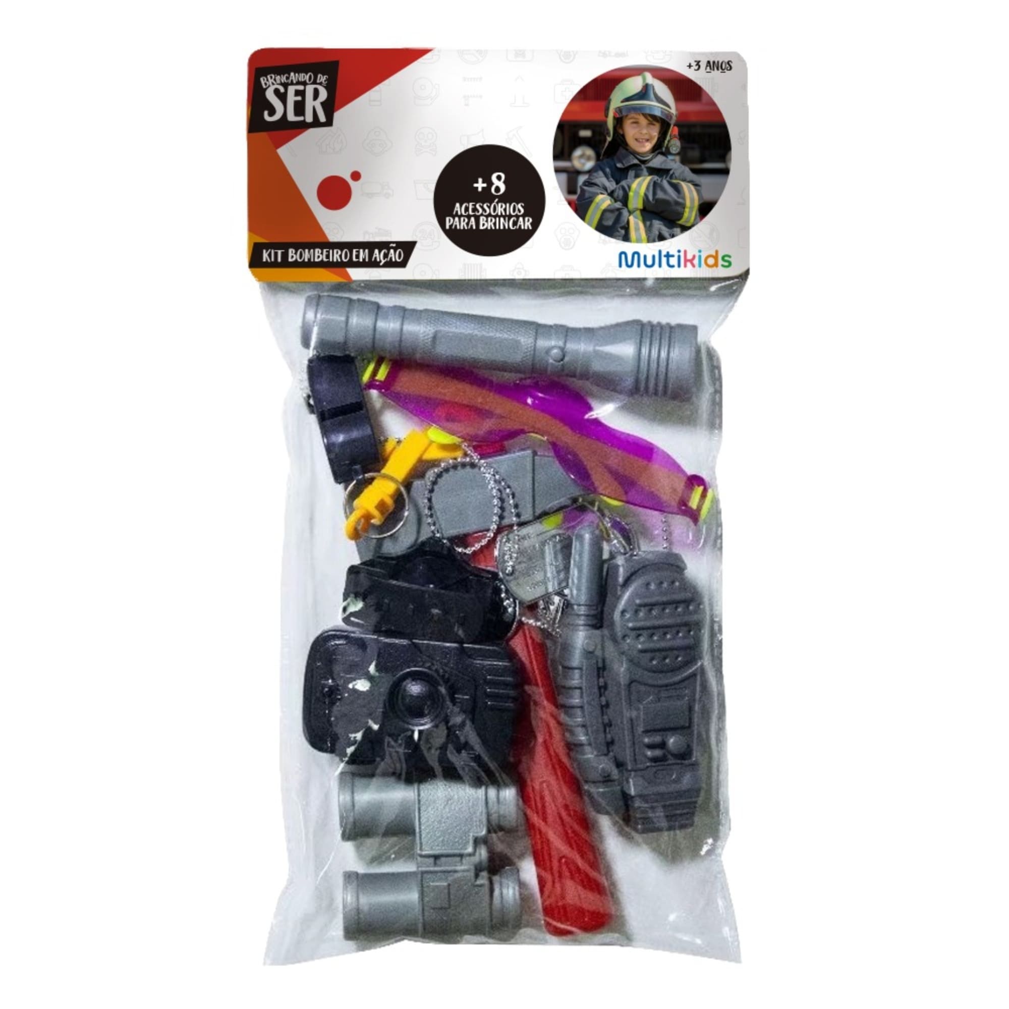 Brinquedo Brincando de Ser Bombeiro para Crianças a partir de 3 Anos Multikids - BR1846